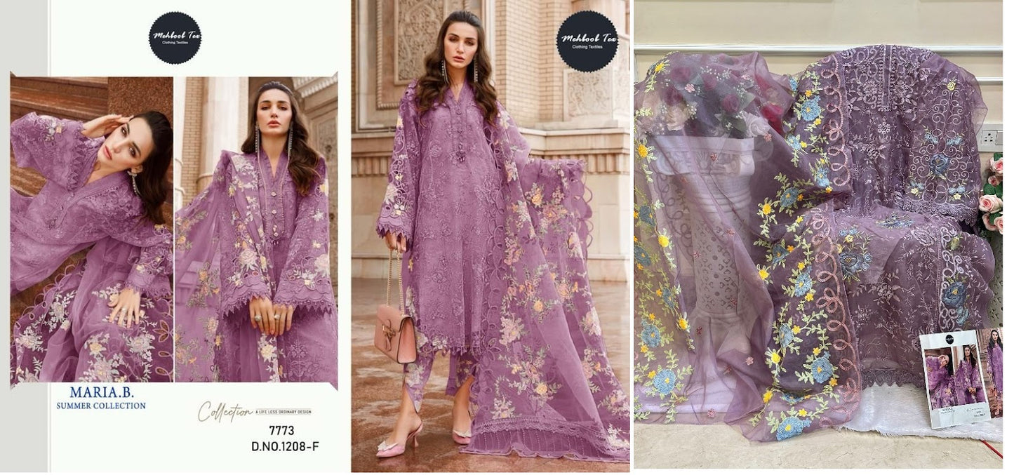 1208-Bdef-Maria B Summer Mehboob Tex Organza Pakistani Salwar Suits