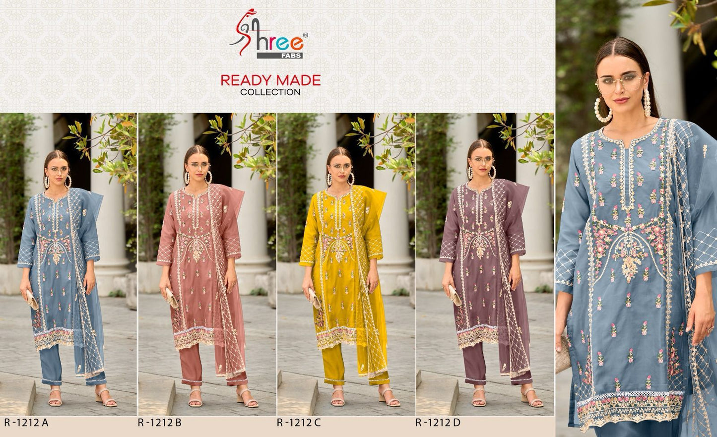 1212 Shree Fabs Organza Pakistani Readymade Suits