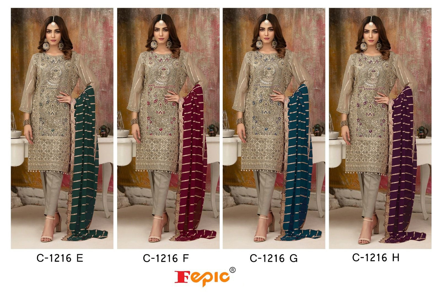1216 Fepic Faux Georgette Pakistani Salwar Suits