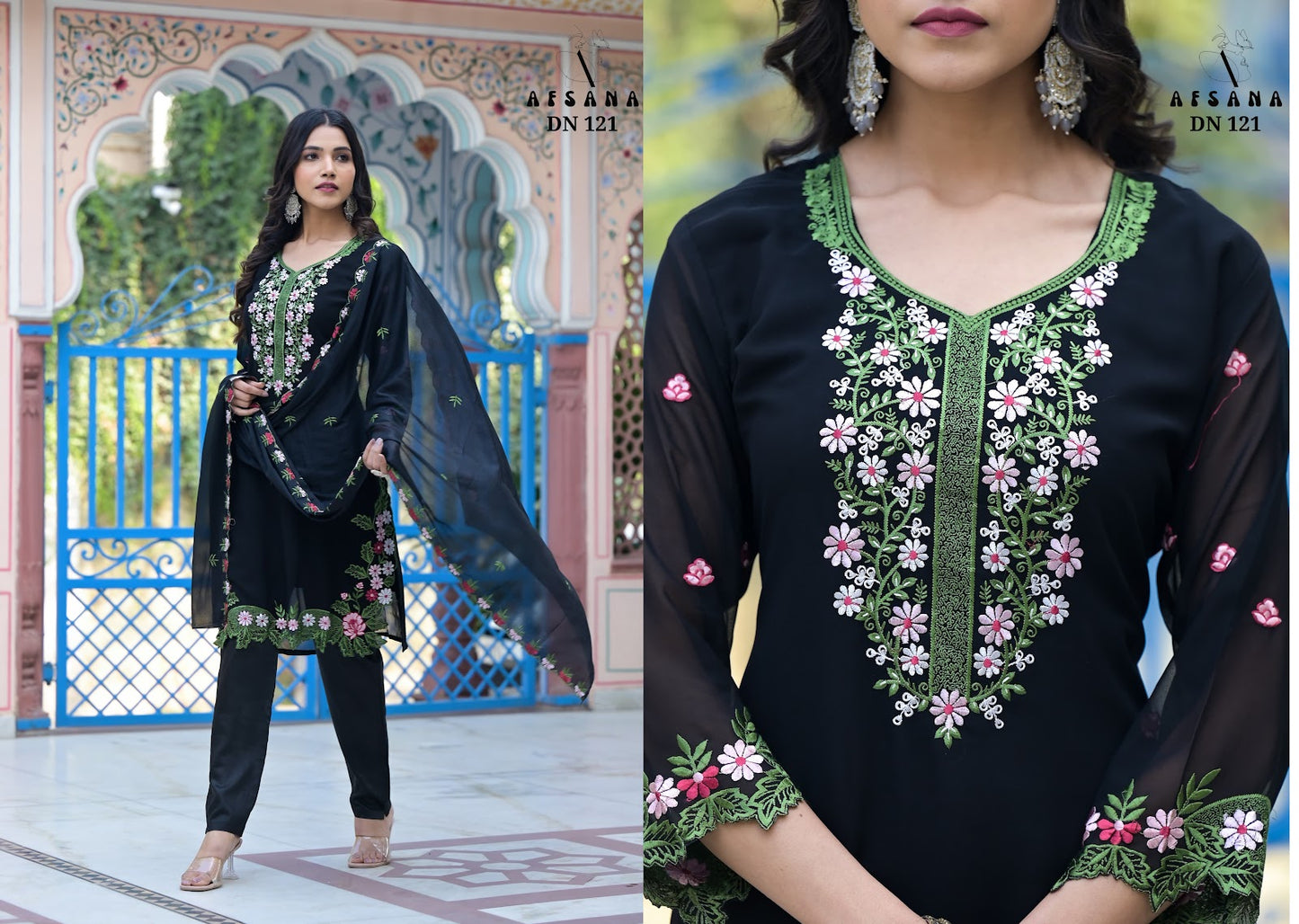 121 Afsana Georgette Readymade Pant Style Suits