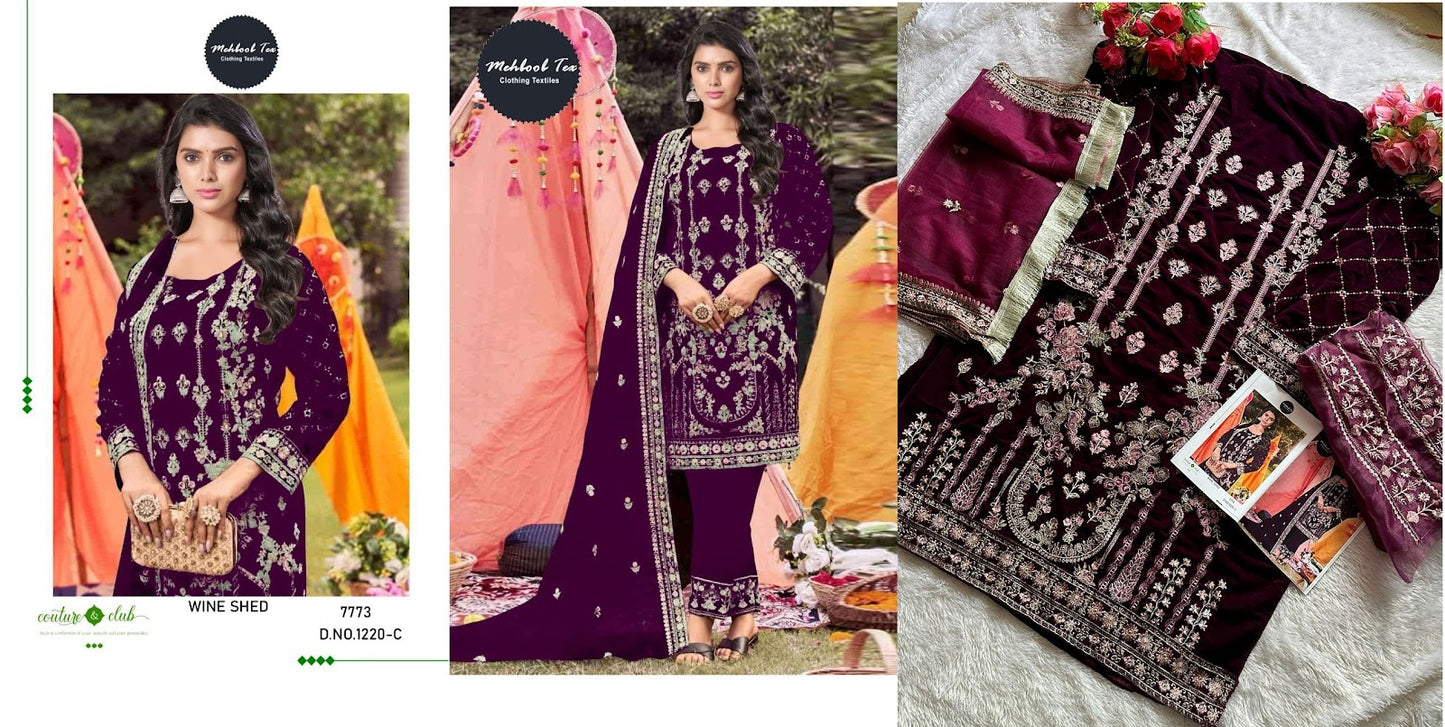1220 Mehboob Tex Velvet Suits