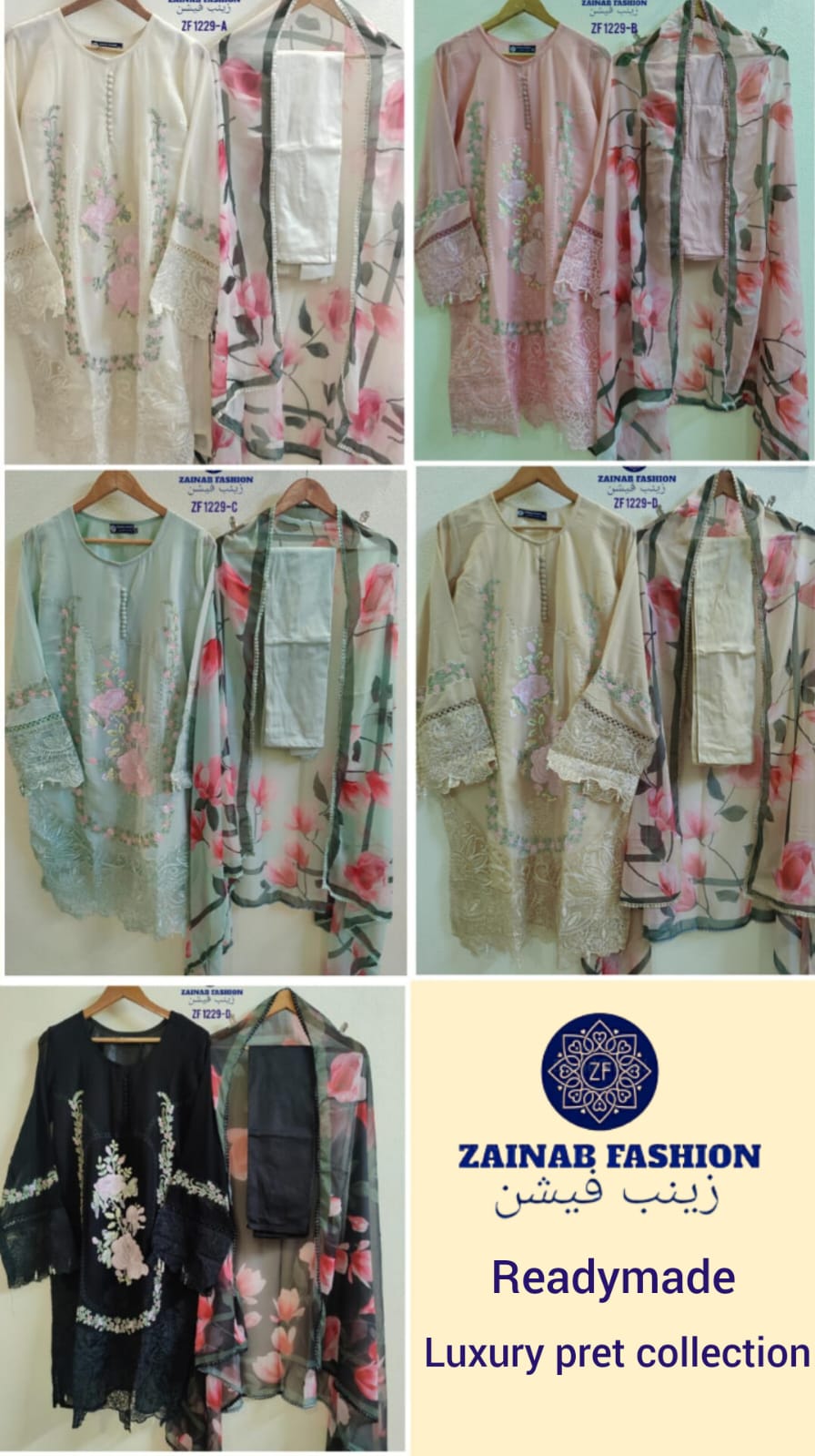 1229 Zainab Fashion Georgette Pakistani Readymade Suits