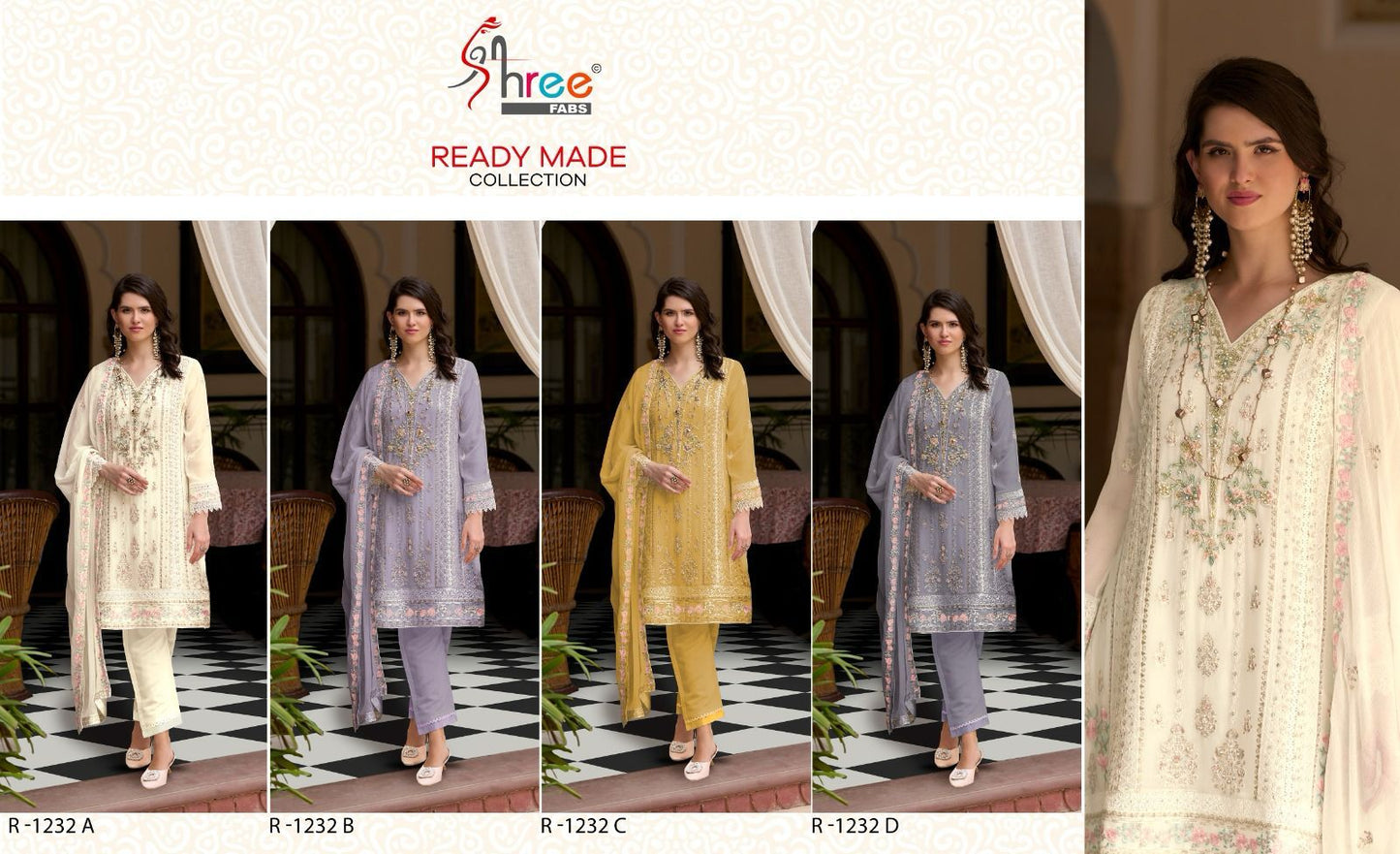 1232 Shree Fabs Organza Pakistani Readymade Suits