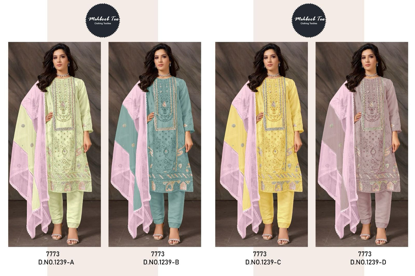 1239 Mehboob Tex Georgette Pakistani Salwar Suits
