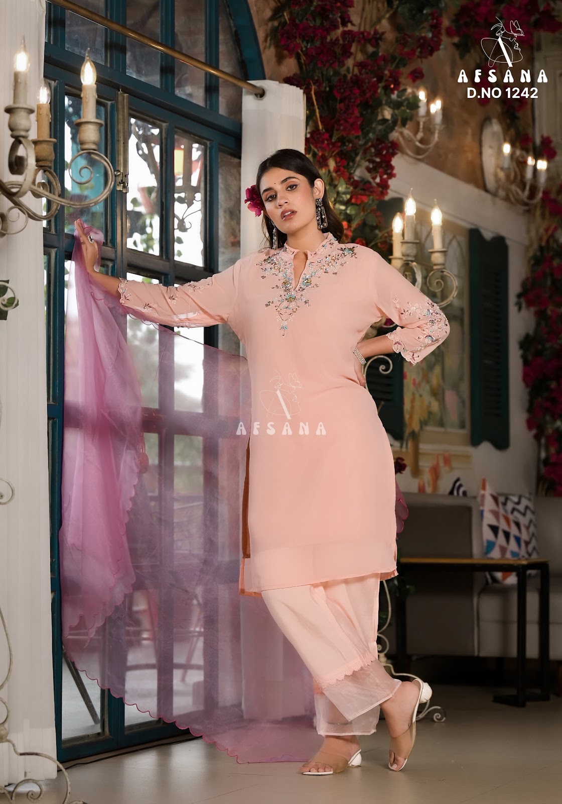 1242 Afsana Georgette Readymade Pant Style Suits