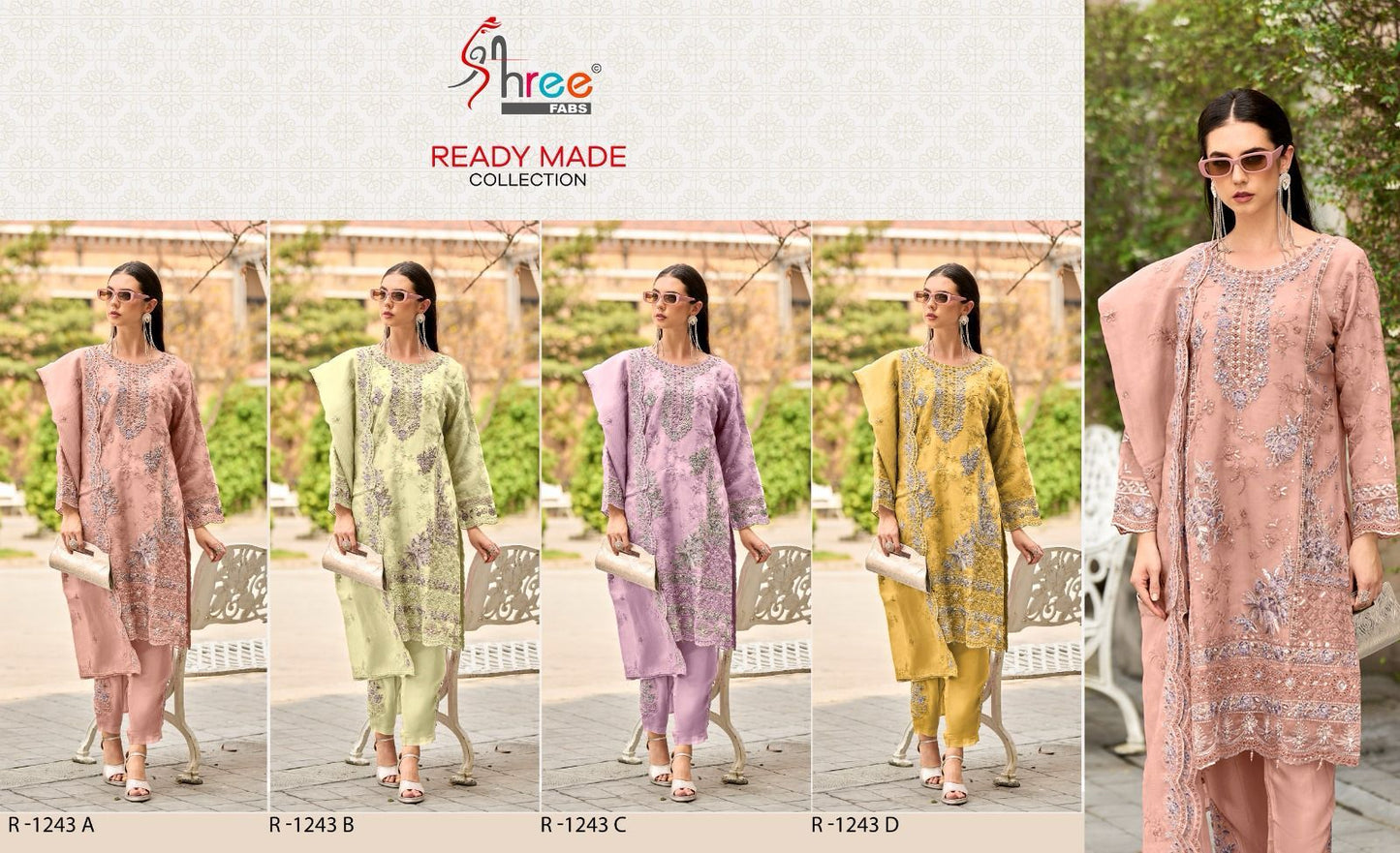 1243 Shree Fabs Organza Pakistani Readymade Suits