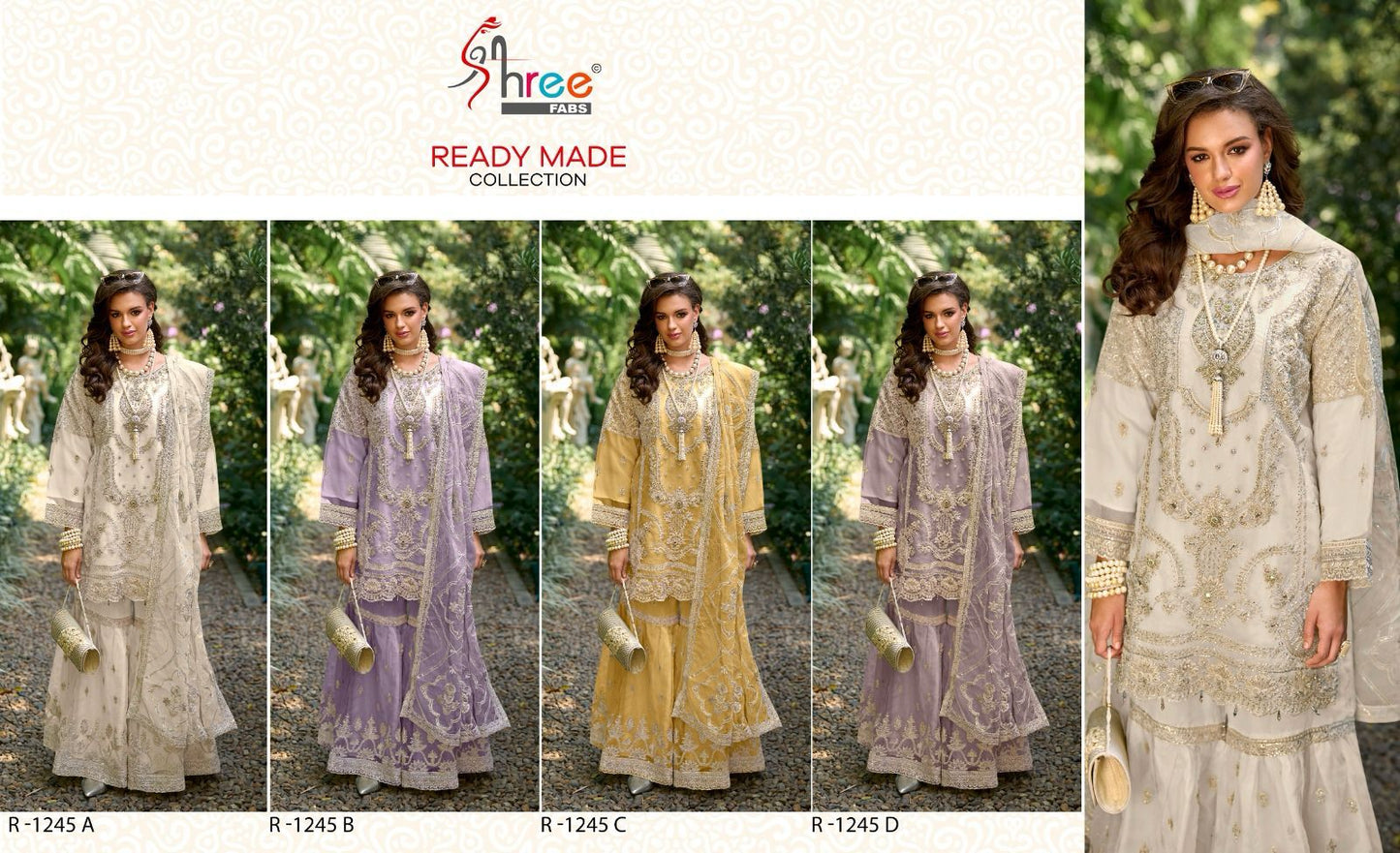 1245New Colours Shree Fabs Organza Pakistani Readymade Suits