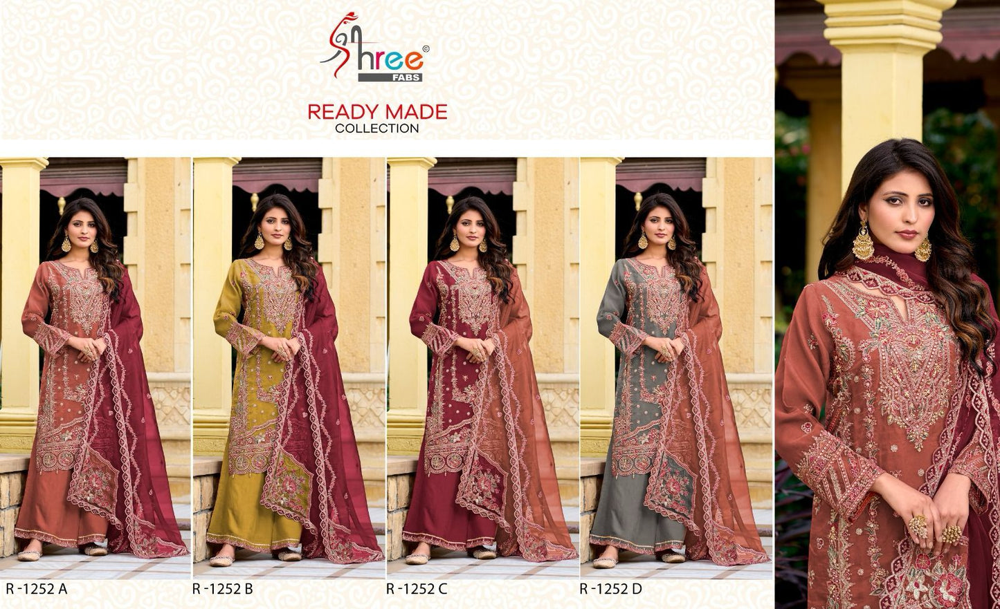 1252 Shree Fabs Organza Pakistani Readymade Suits