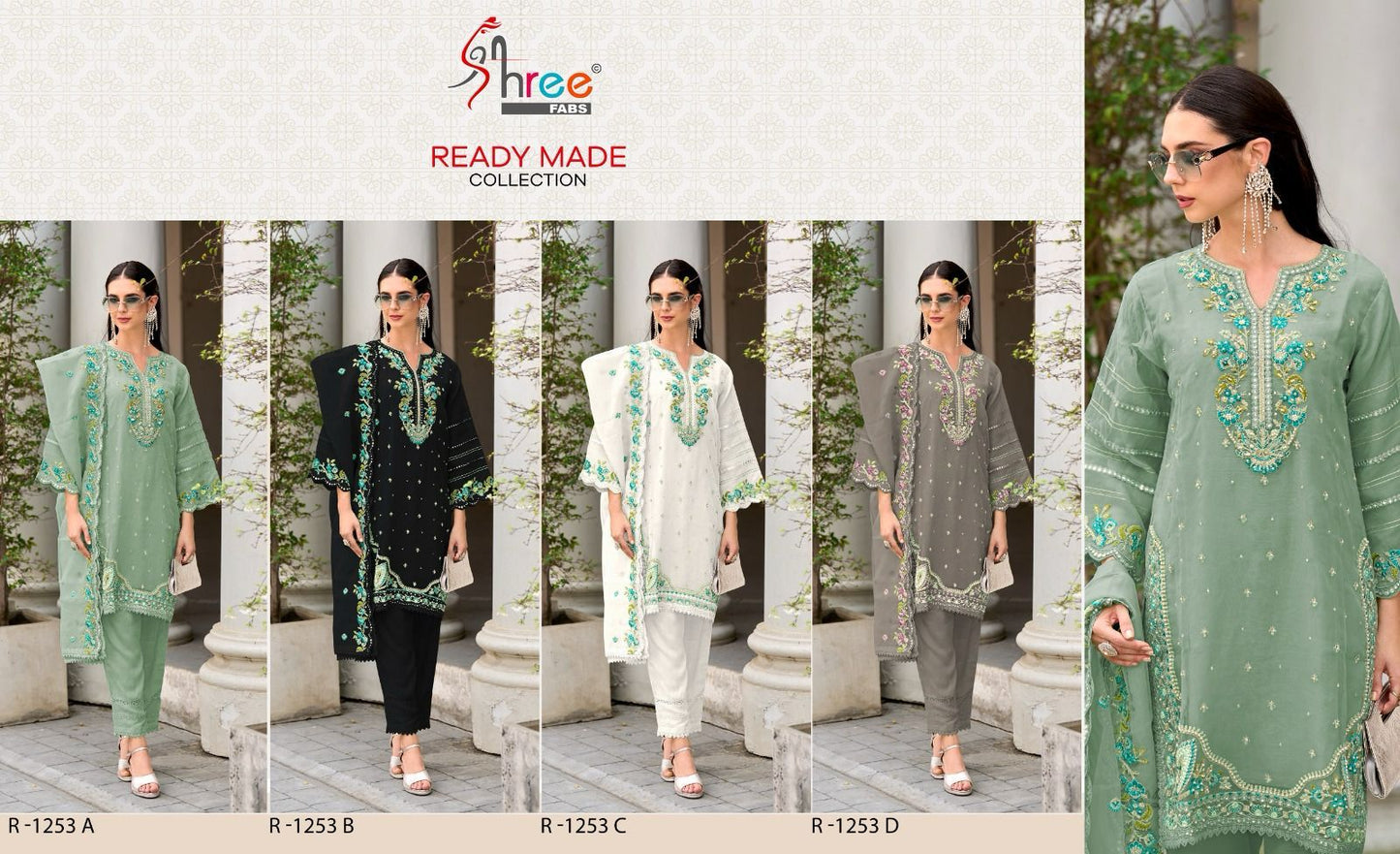 1253 Shree Fabs Organza Pakistani Readymade Suits