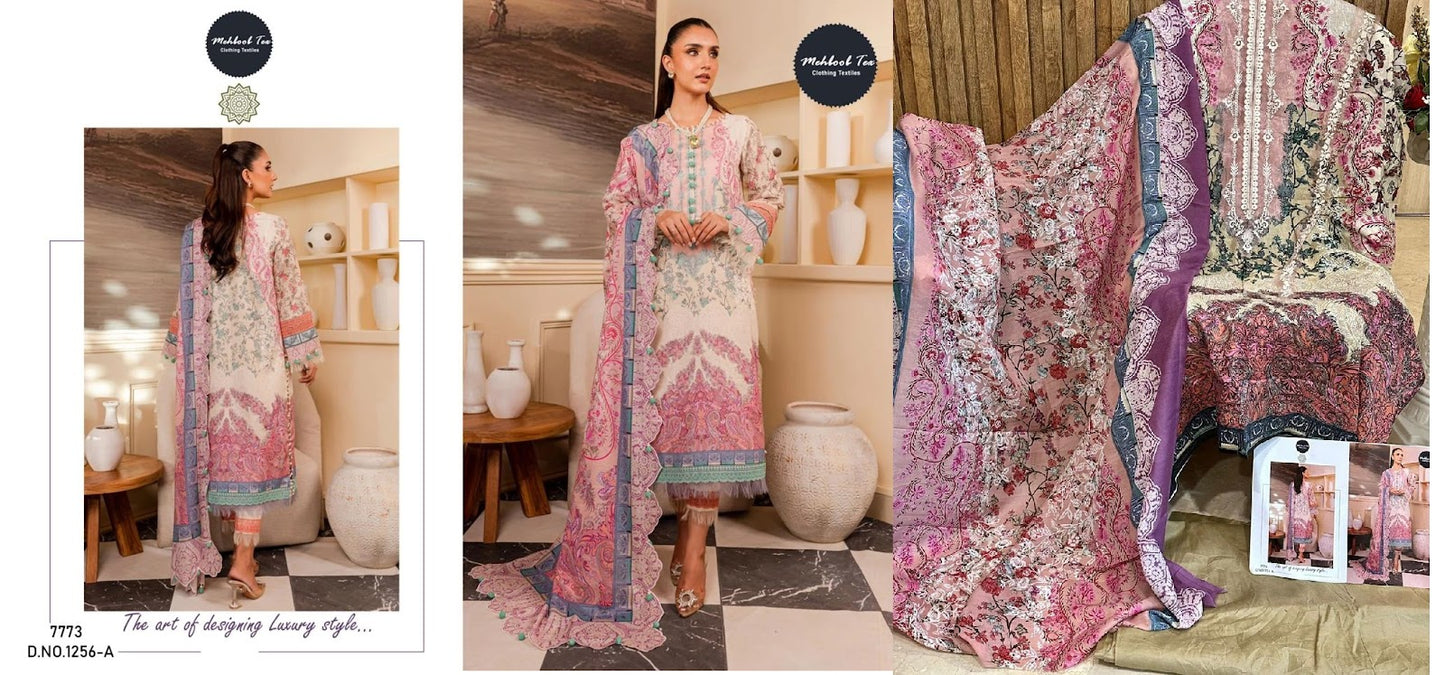 1256-1257 Mehboob Tex Cotton Pakistani Patch Work Suits