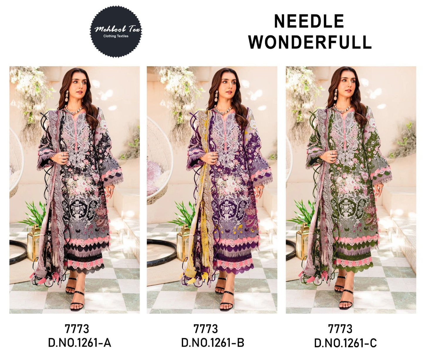 1261 Mehboob Tex Cotton Pakistani Patch Work Suits