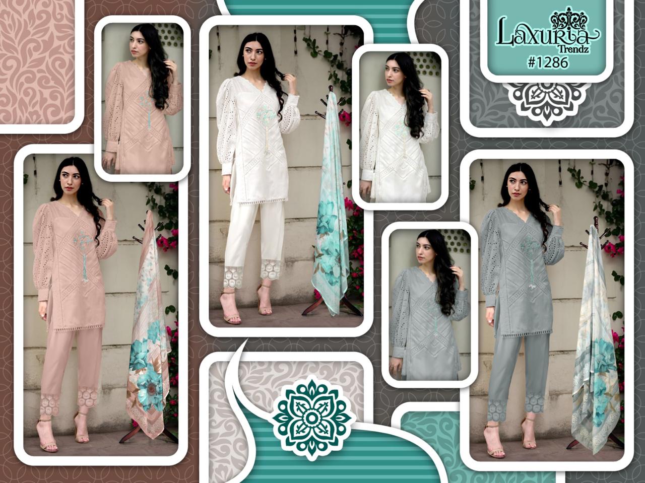 1286 New Laxuria Trendz Fox Georgette Pakistani Readymade Suits
