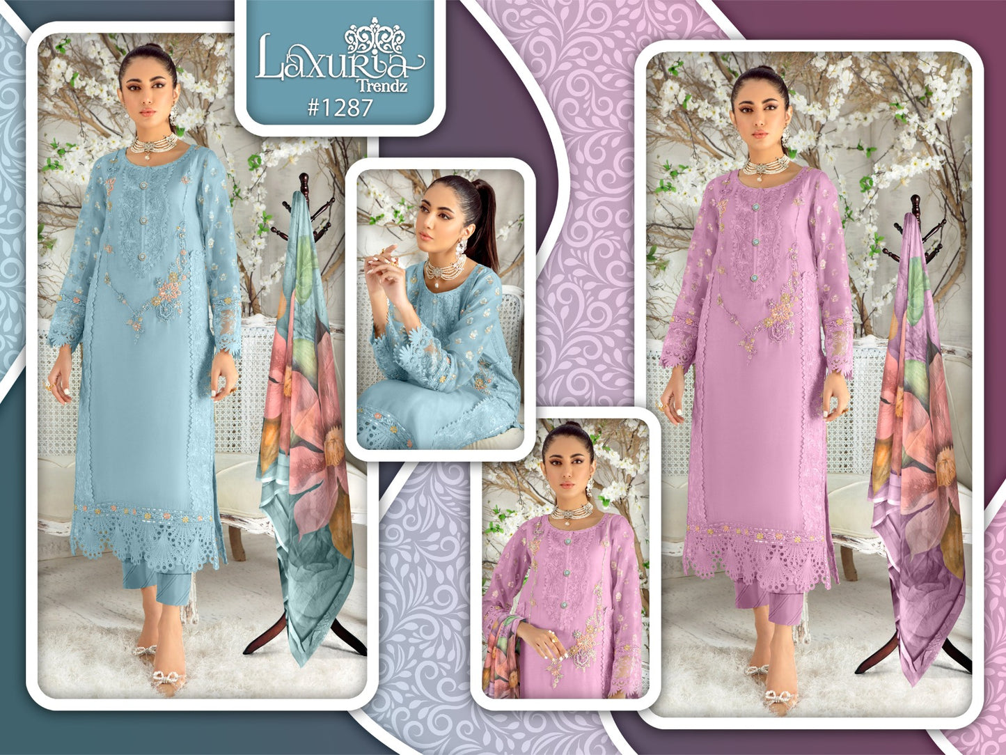 1287 Laxuria Trendz Georgette Pakistani Readymade Suits