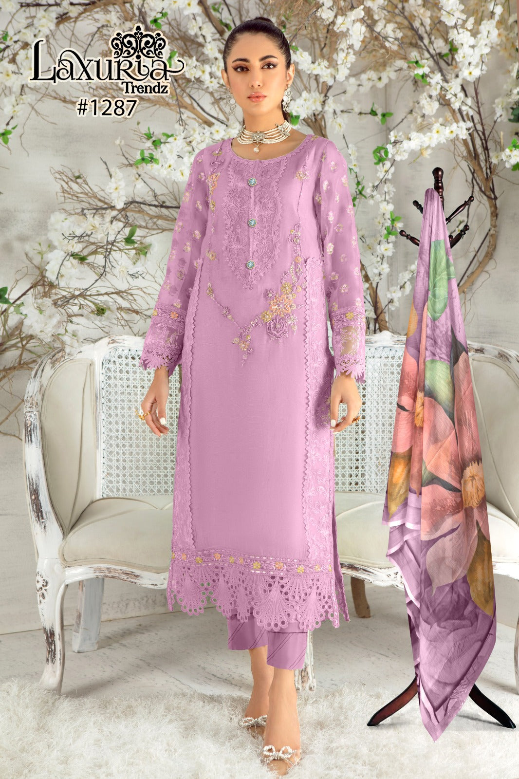 1287 Laxuria Trendz Georgette Pakistani Readymade Suits