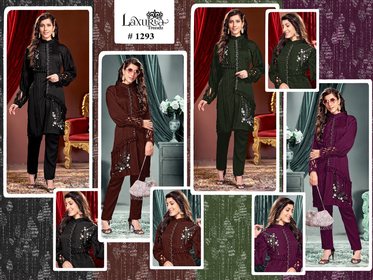 1293-New Laxuria Trendz Bsy Satin Co Ord Set