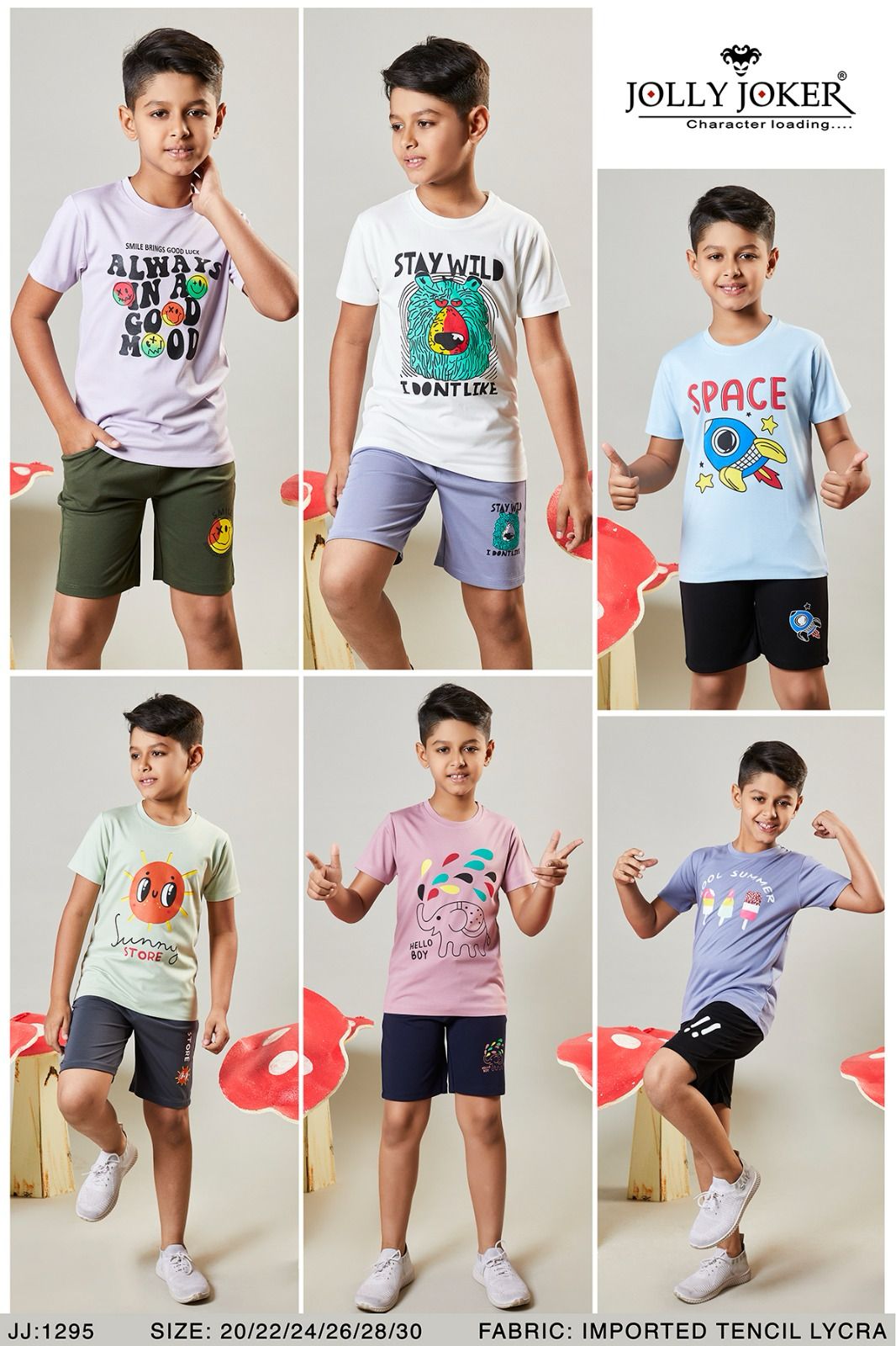 1295 Jolly Joker Tencil Lycra Boys Co Ord Set