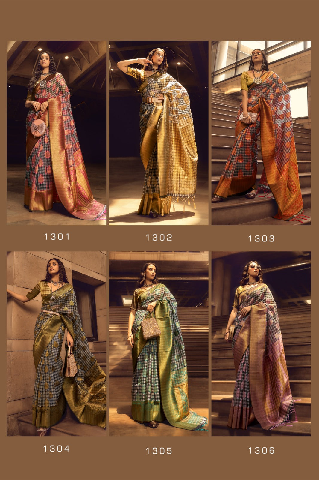 1301-1306 Rajtex Organza Sarees
