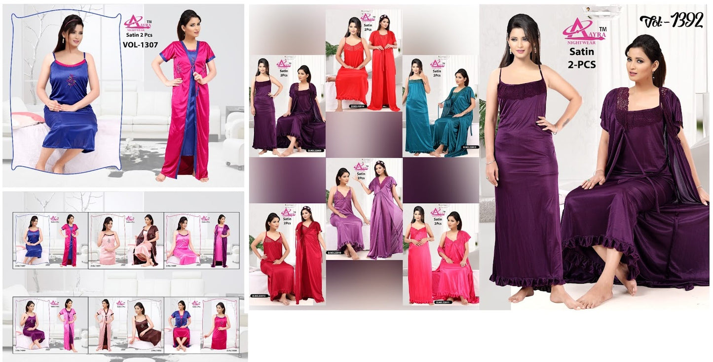 1307-1392 Aayra Satin Night Gowns