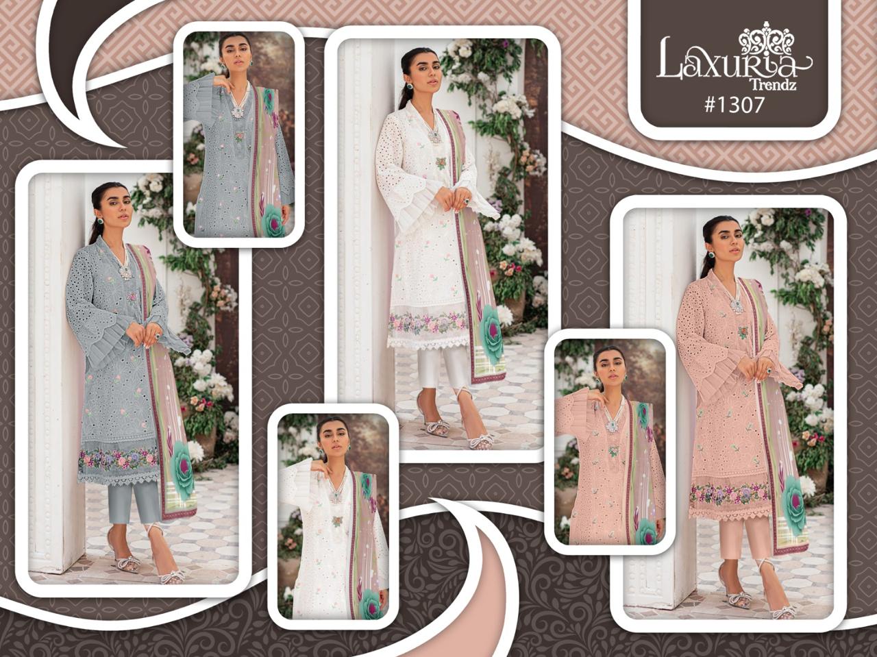 1307 Laxuria Trendz Fox Georgette Pakistani Readymade Suits