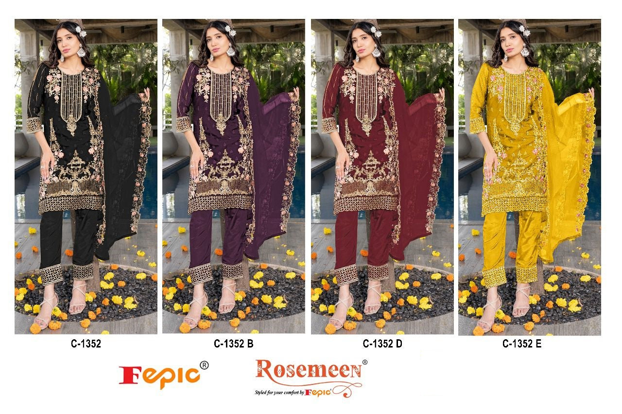 1352 Colours Fepic Organza Pakistani Salwar Suits