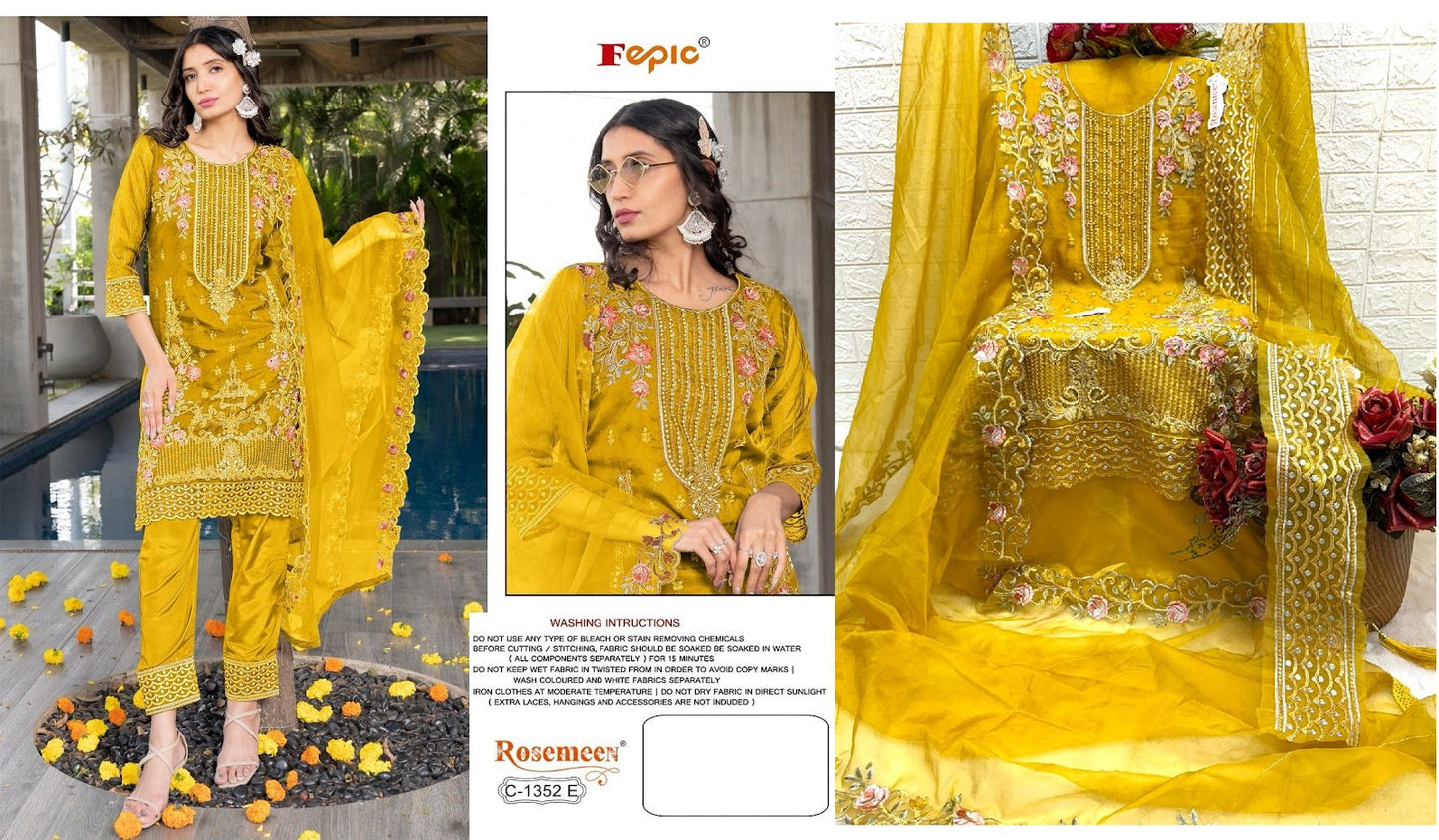 1352 Colours Fepic Organza Pakistani Salwar Suits