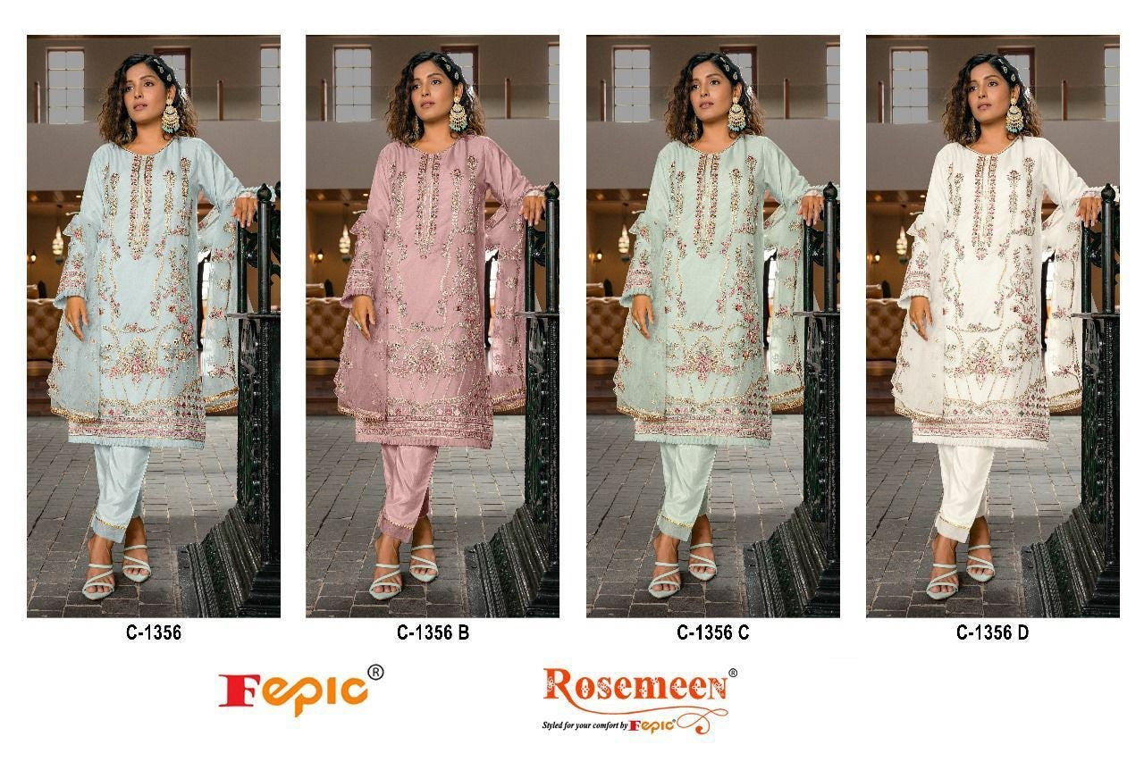 1356-Colors Fepic Organza Pakistani Salwar Suits