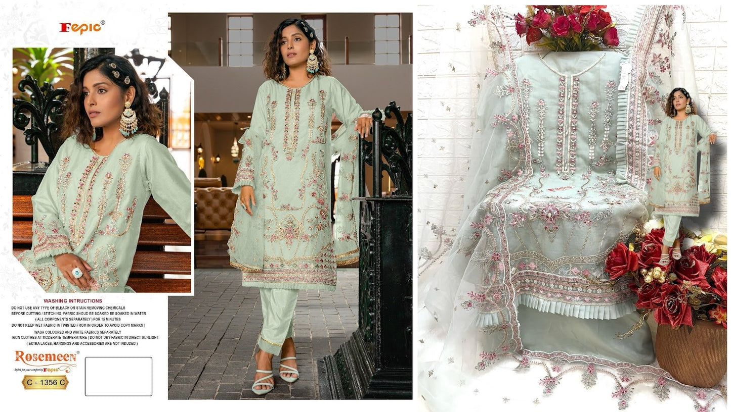 1356-Colors Fepic Organza Pakistani Salwar Suits