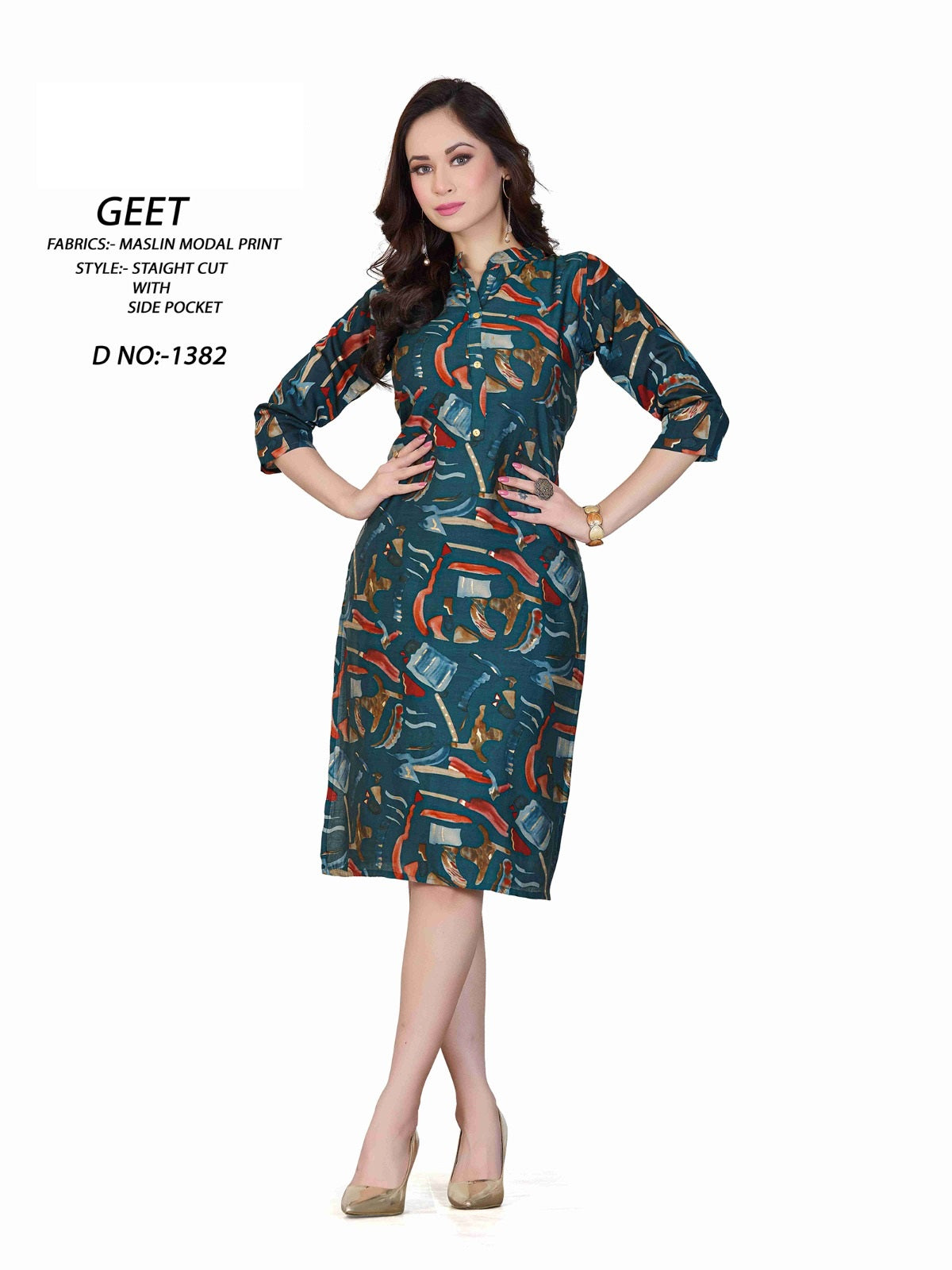 1357-1368 A4U Premium Muslin Knee Length Kurtis