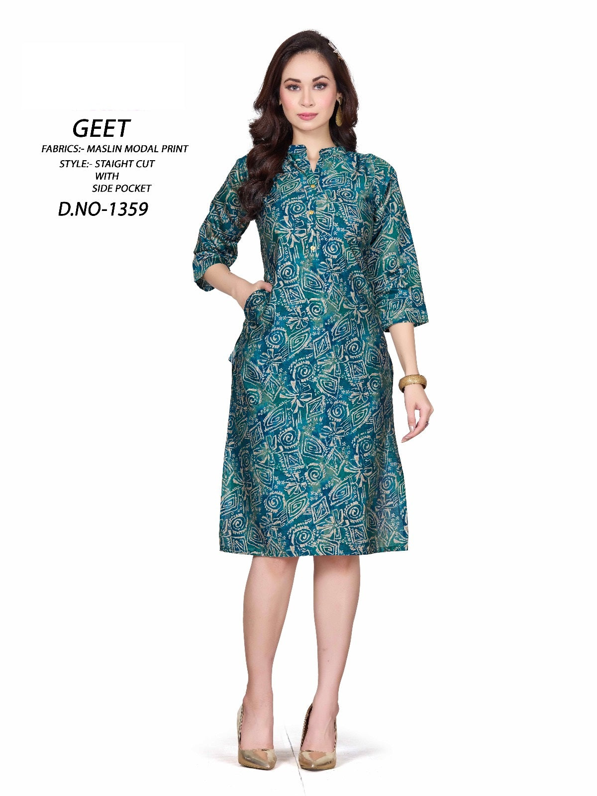 1359-1364 A4U Premium Muslin Knee Length Kurtis