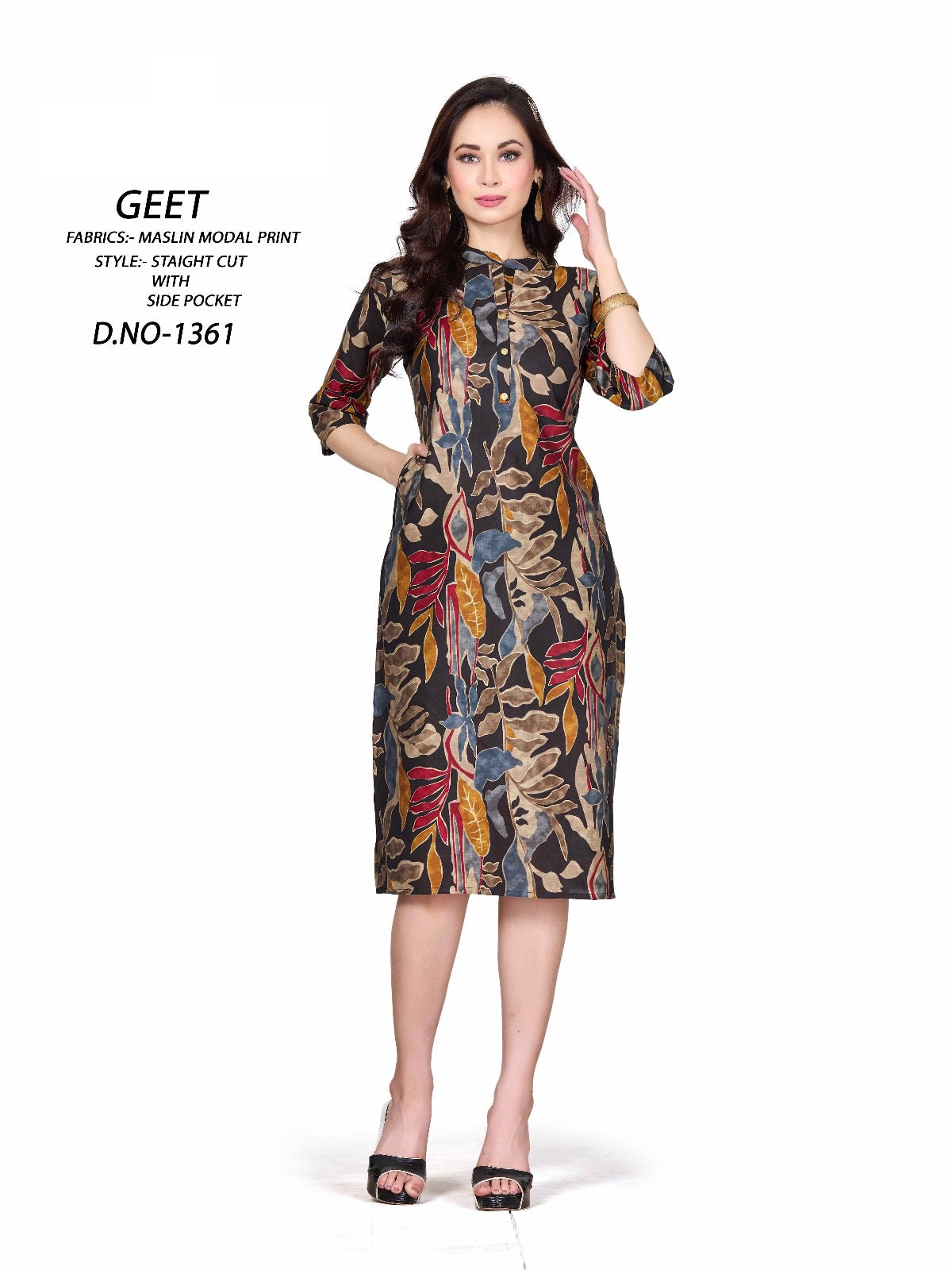 1361-1358 A4U Premium Muslin Knee Length Kurtis