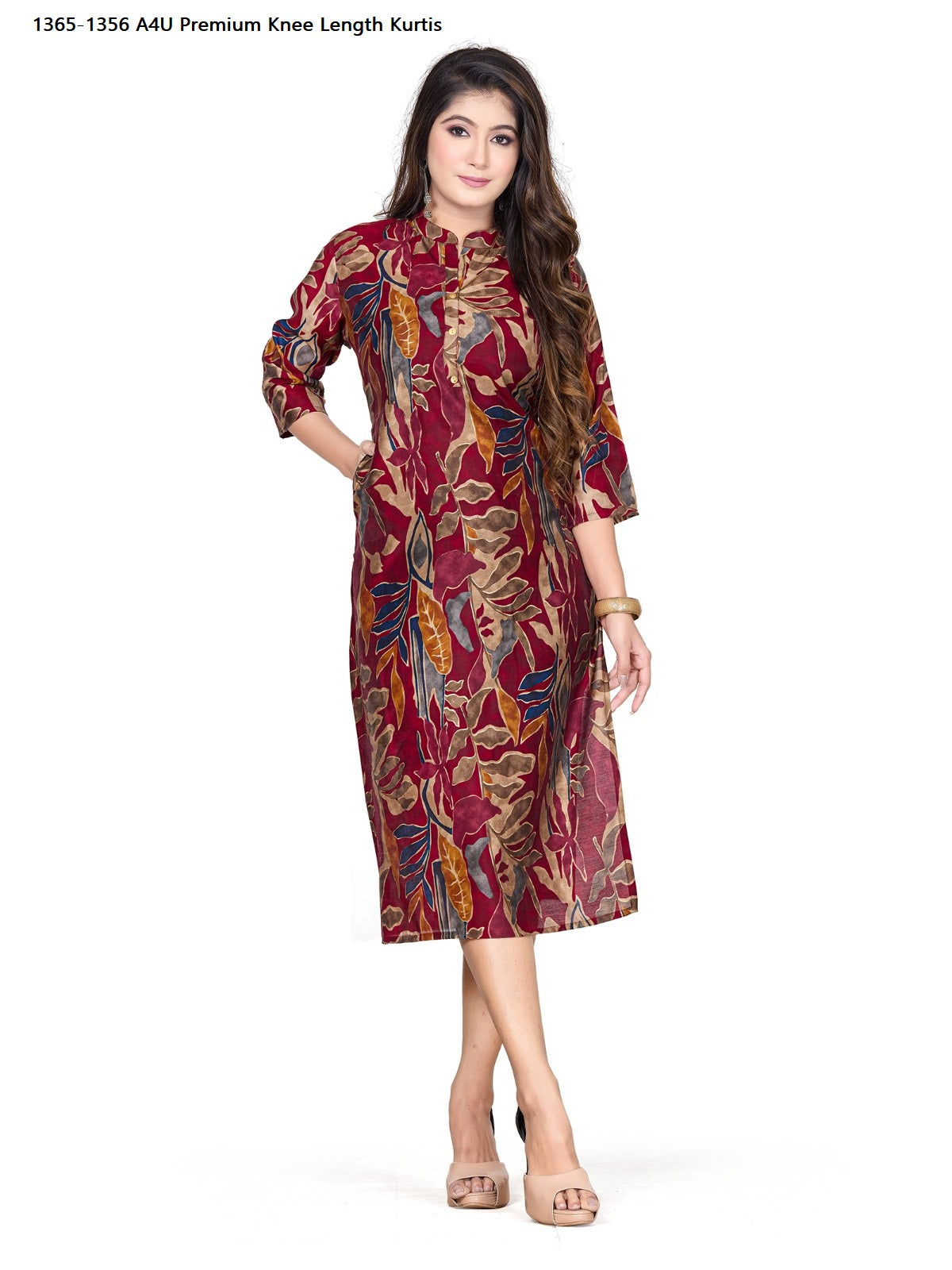 1365-1356 A4U Premium Muslin Knee Length Kurtis