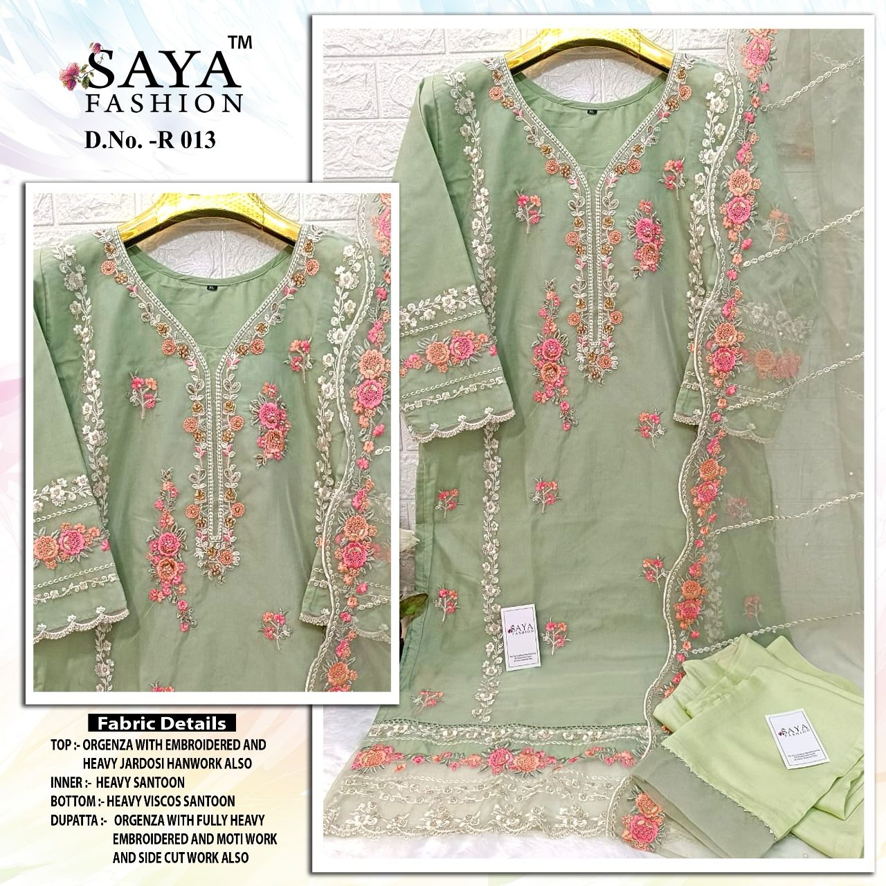 13 Saya Fashion Organza Pakistani Readymade Suits