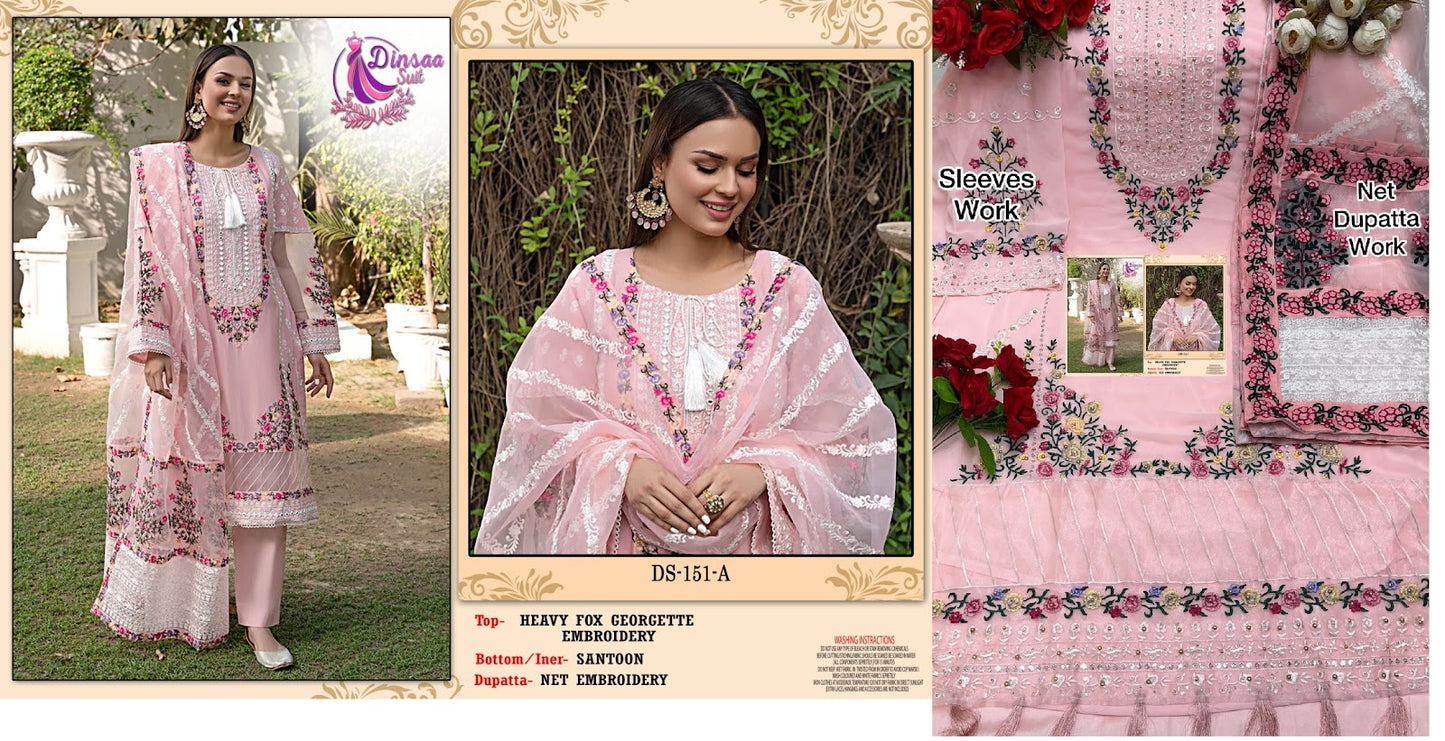 151-Ac Dinsaa Suit Georgette Pakistani Salwar Suits