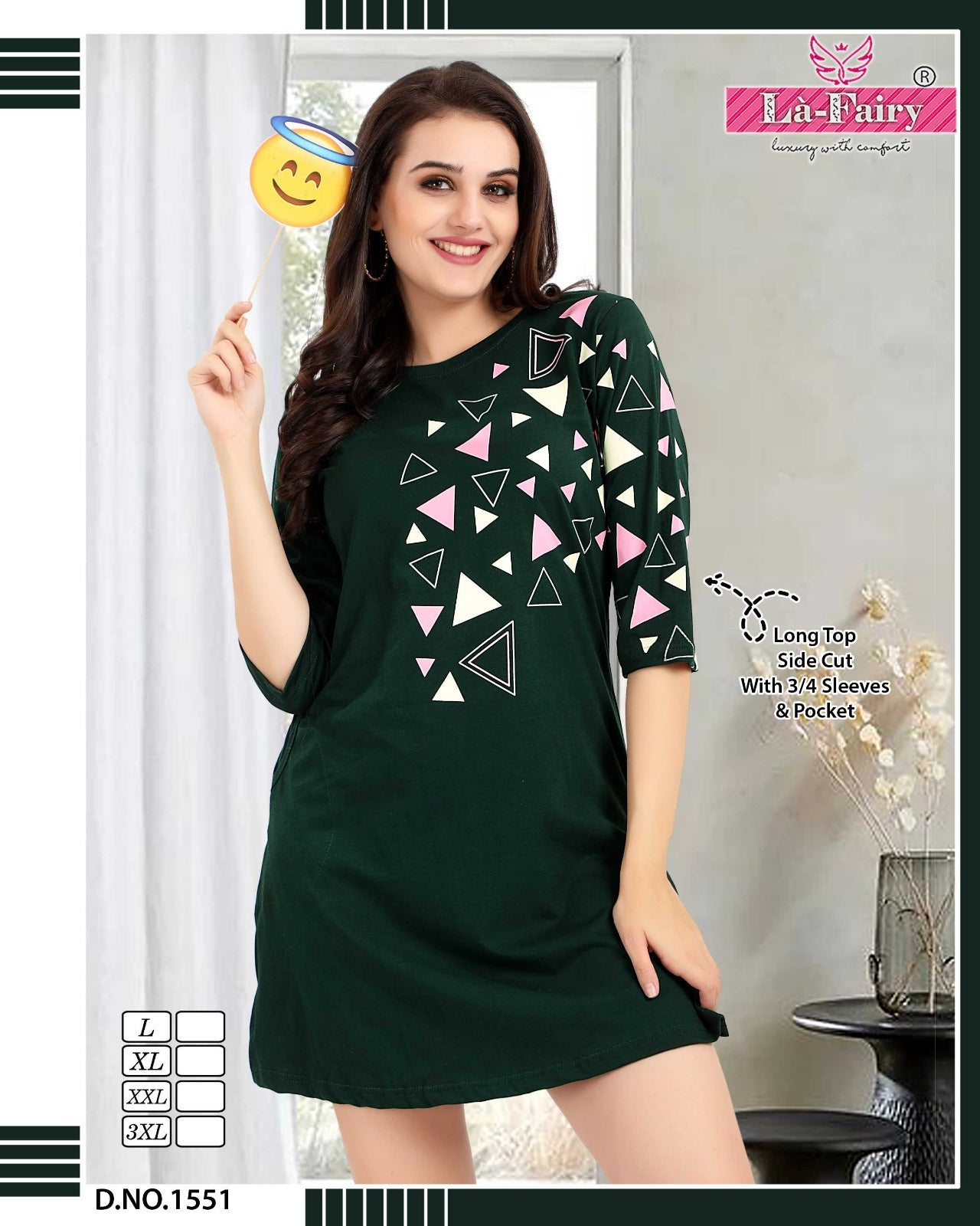 1551 La Fairy Designer Long Top