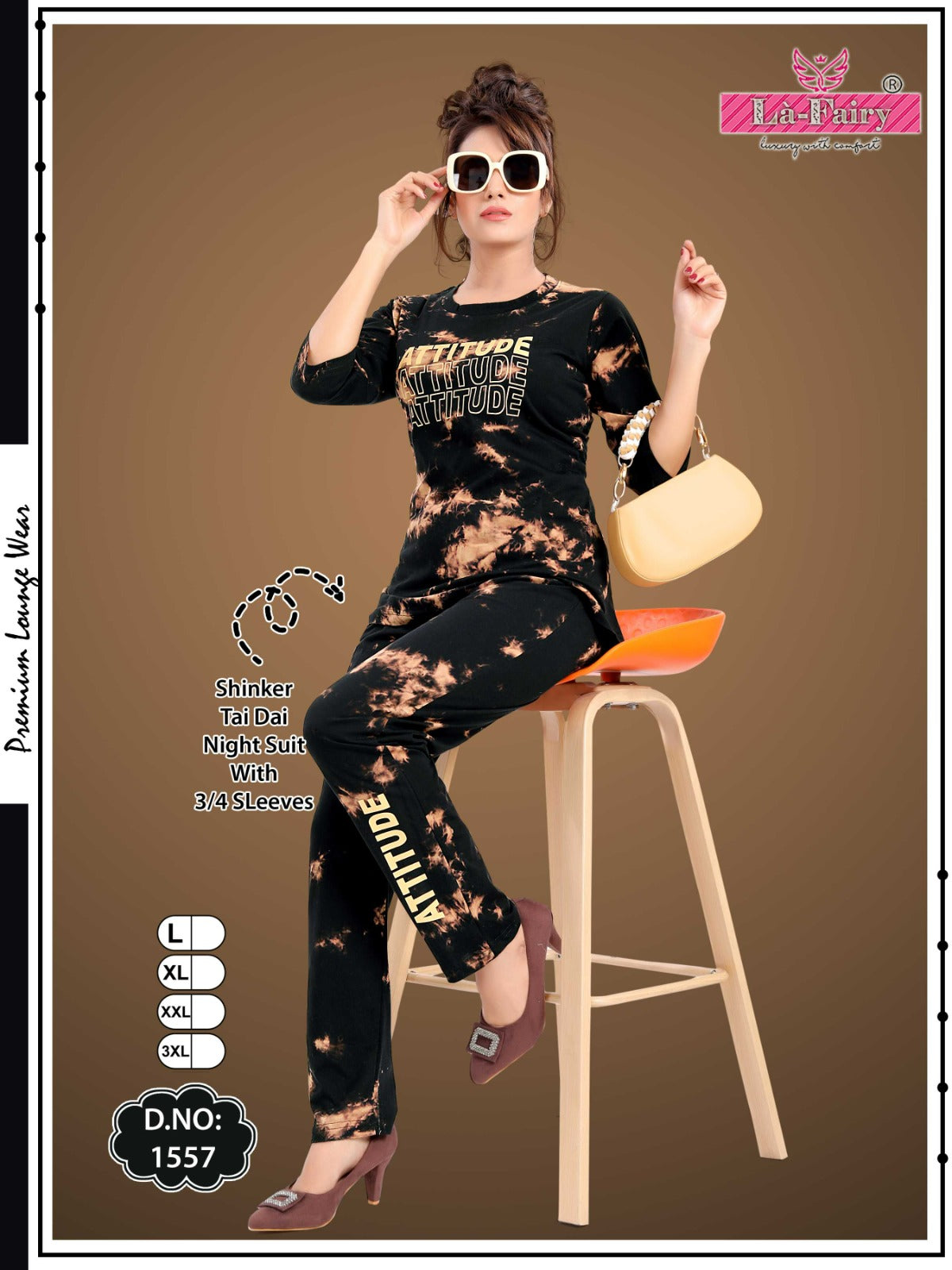 1557 La Fairy Tie Dye Pyjama Night Suits