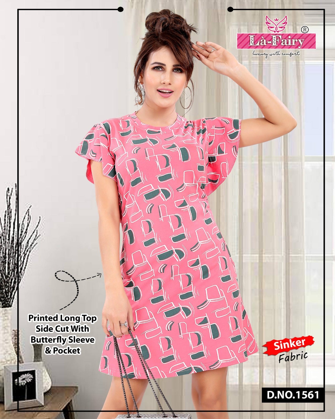 1561 La Fairy Sinker Designer Long Top