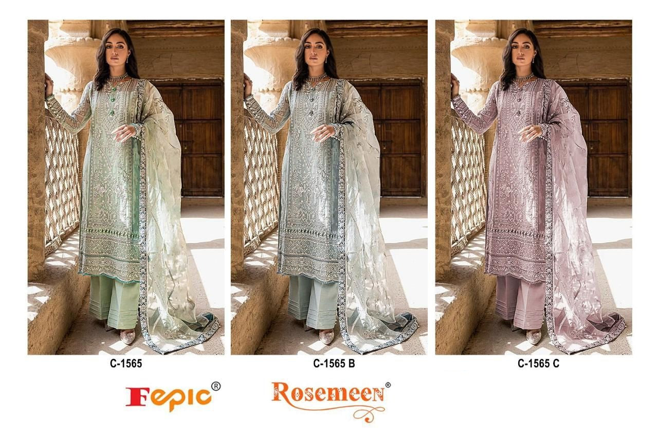 1565 Fepic Organza Pakistani Salwar Suits