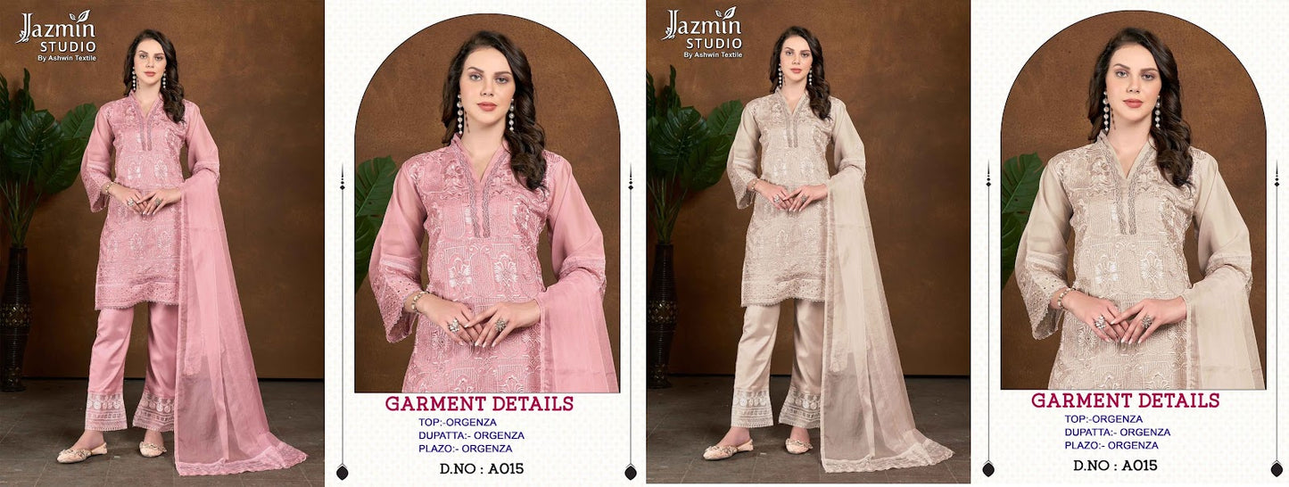 15 Jazmin Studio Organza Pakistani Readymade Suits