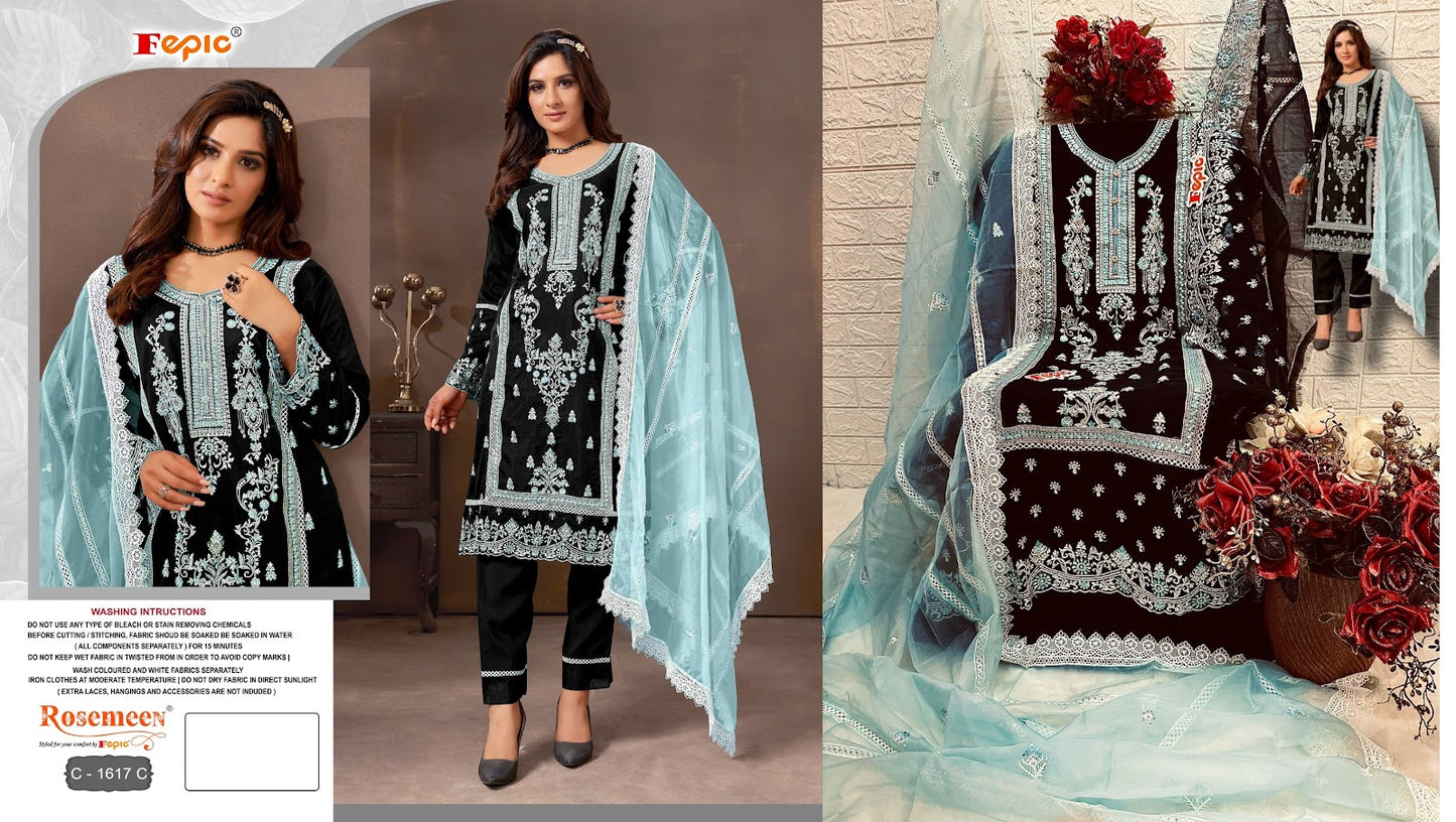 1617-New Fepic Organza Pakistani Salwar Suits