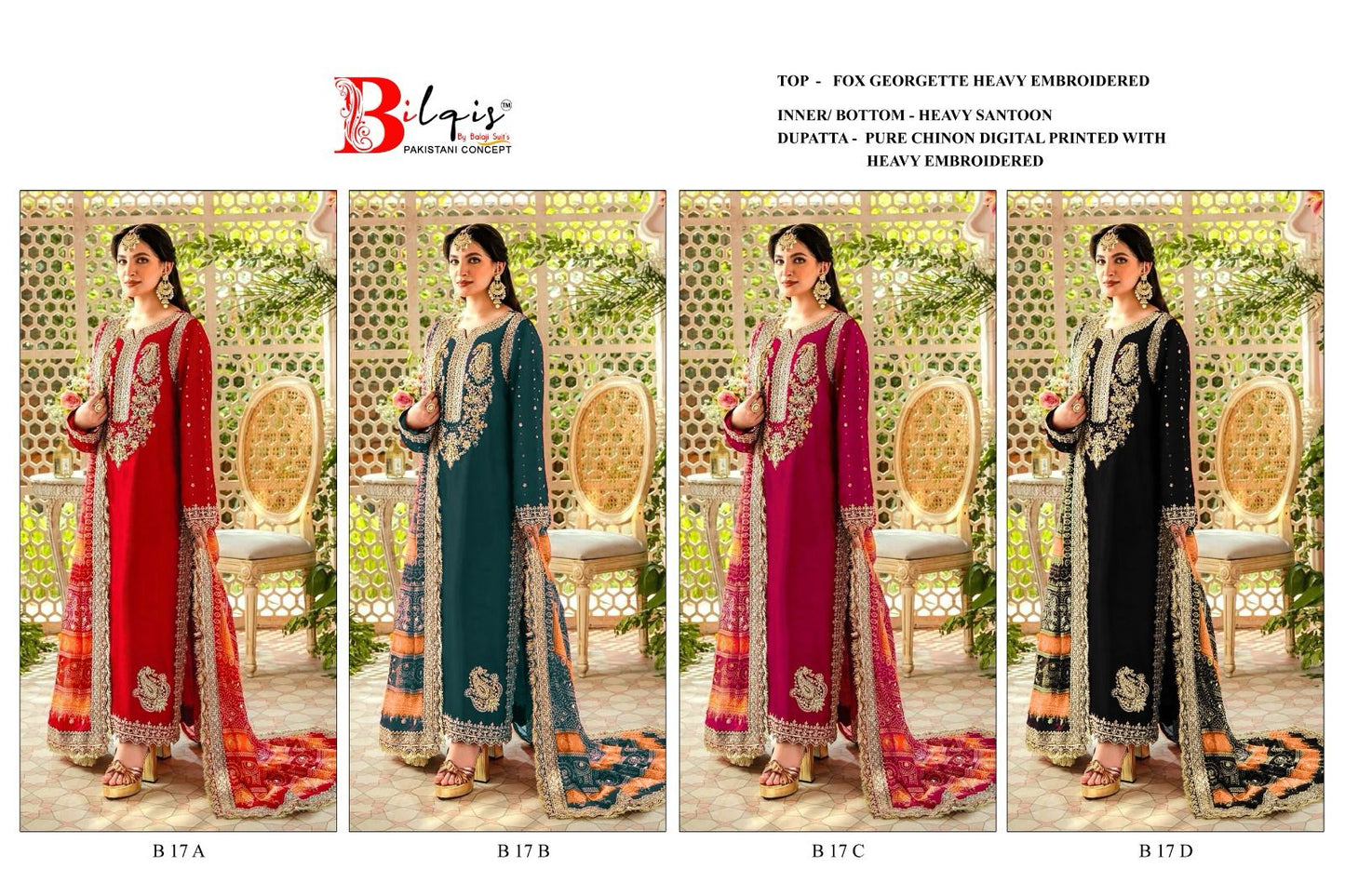 17-Abcd Bilqis Georgette Pakistani Salwar Suits