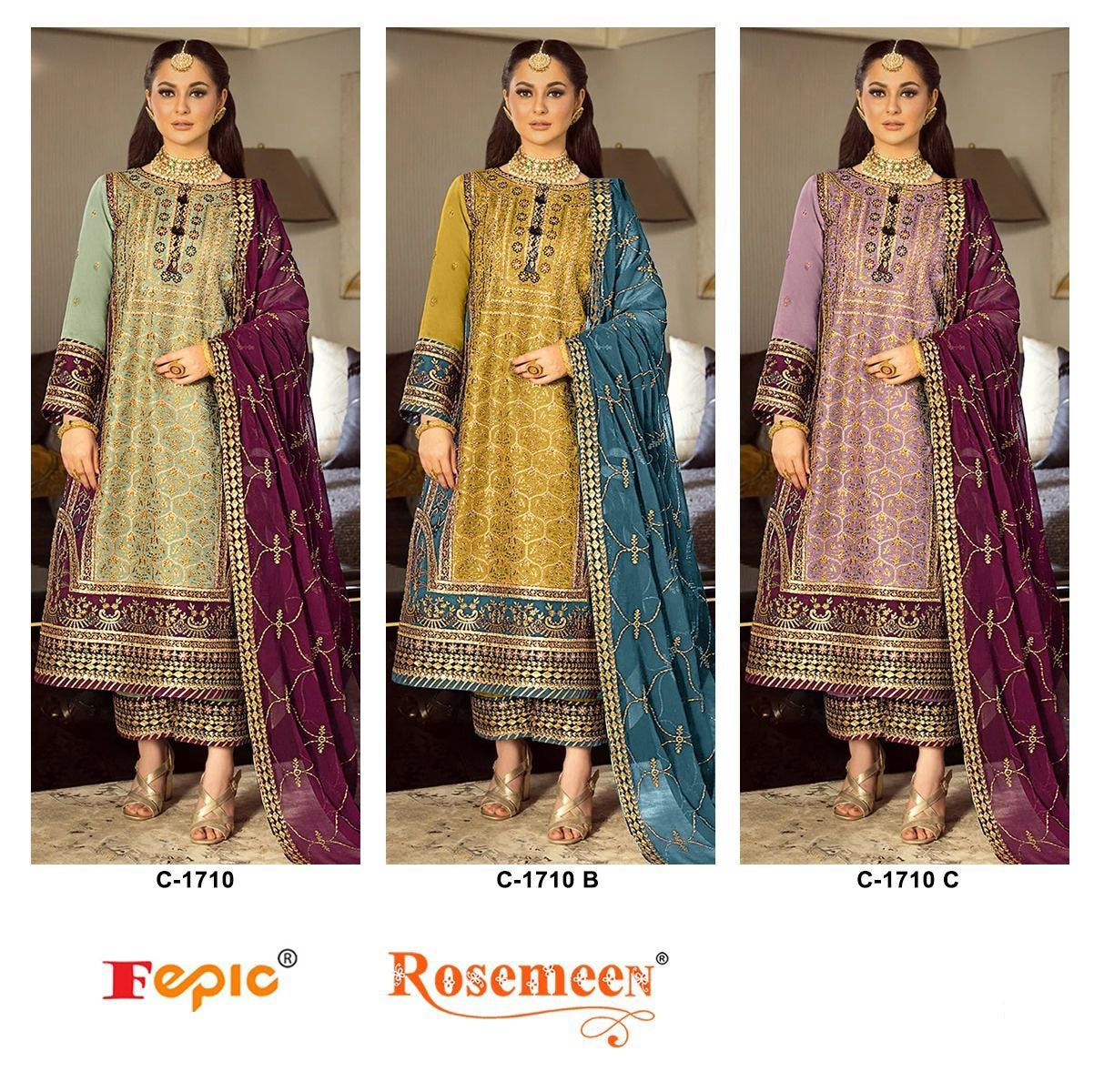 1710 Fepic Chinon Pakistani Salwar Suits