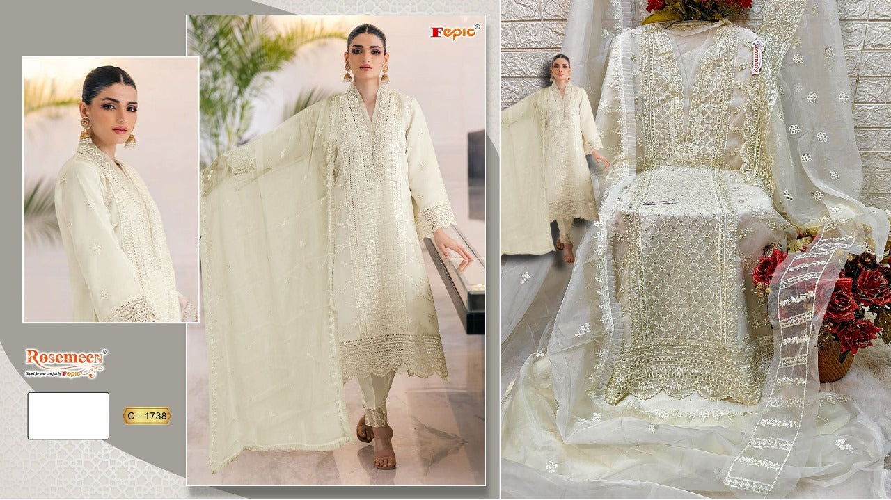 1738 Fepic Organza Pakistani Salwar Suits
