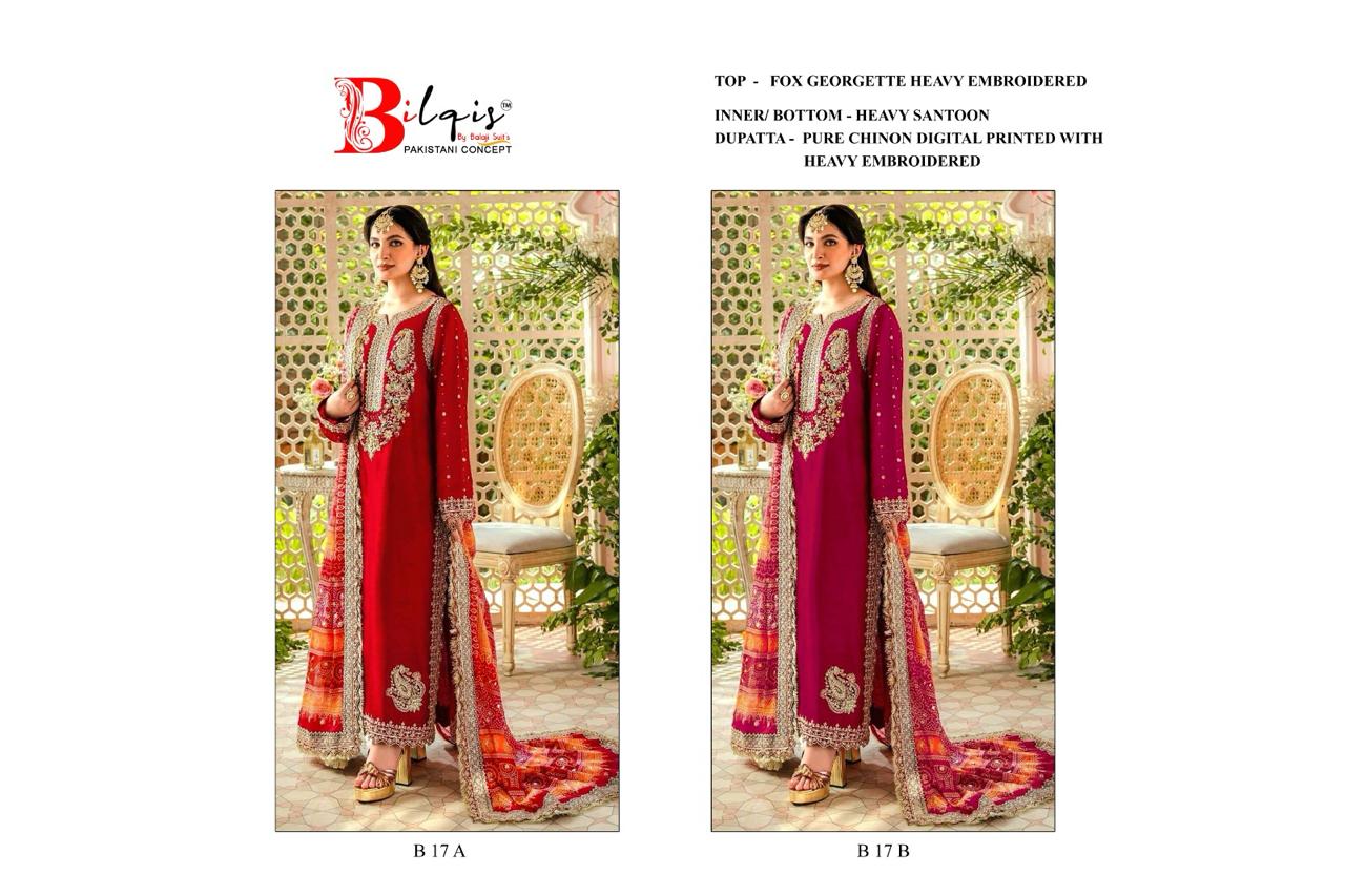 17 Bilqis Fox Georgette Pakistani Salwar Suits