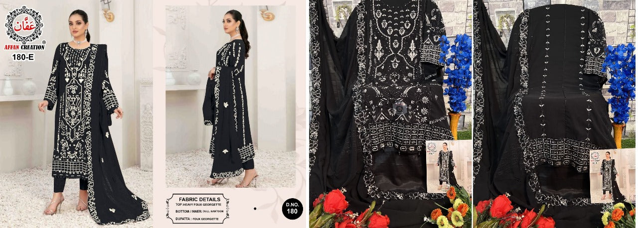 180 Affan Creation Faux Georgette Pakistani Salwar Suits