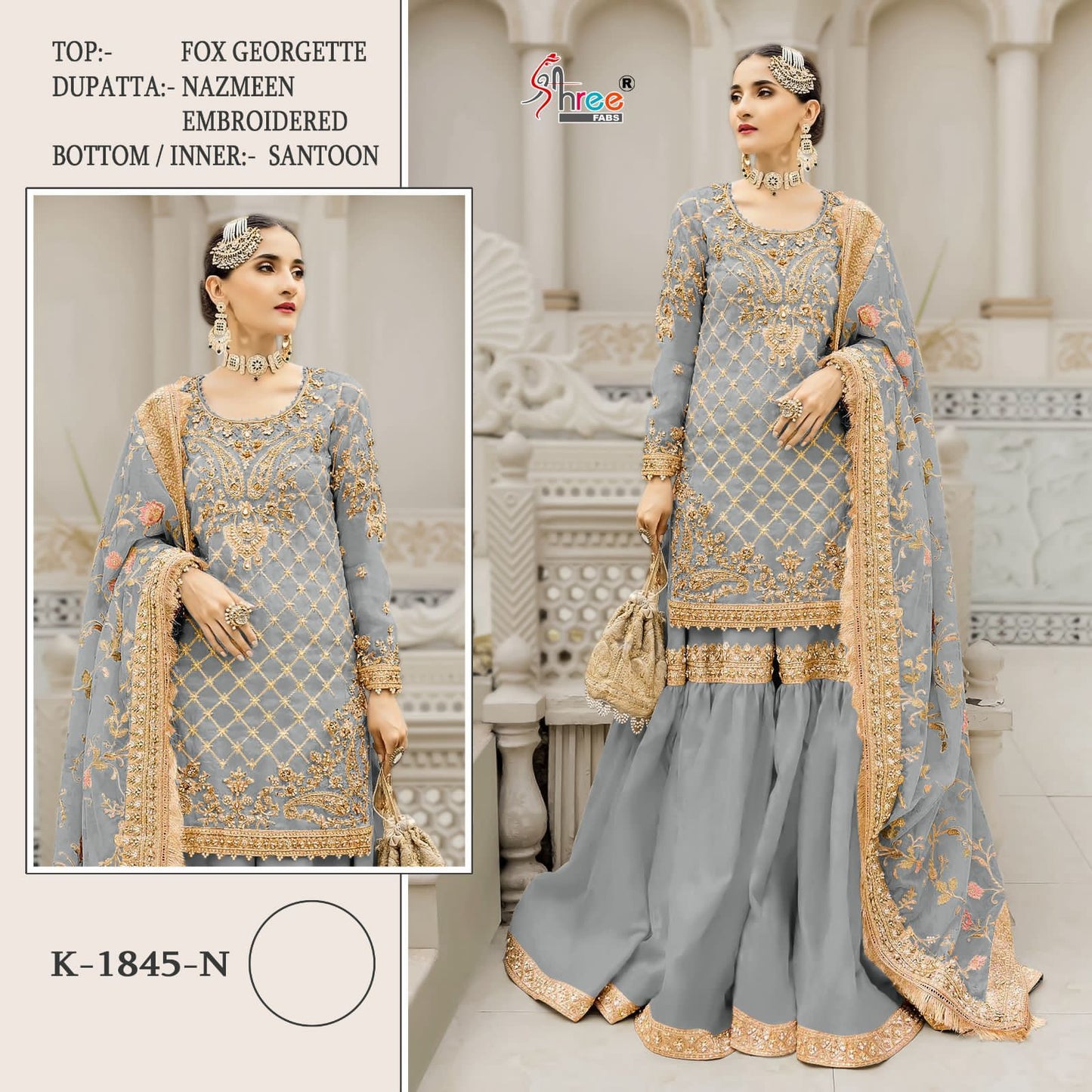 1845-Colors Shree Fabs Fox Georgette Pakistani Salwar Suits