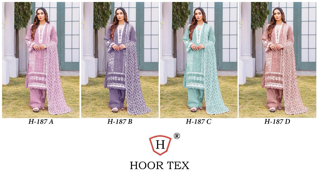 187 Hoor Tex Fox Georgette Pakistani Salwar Suits