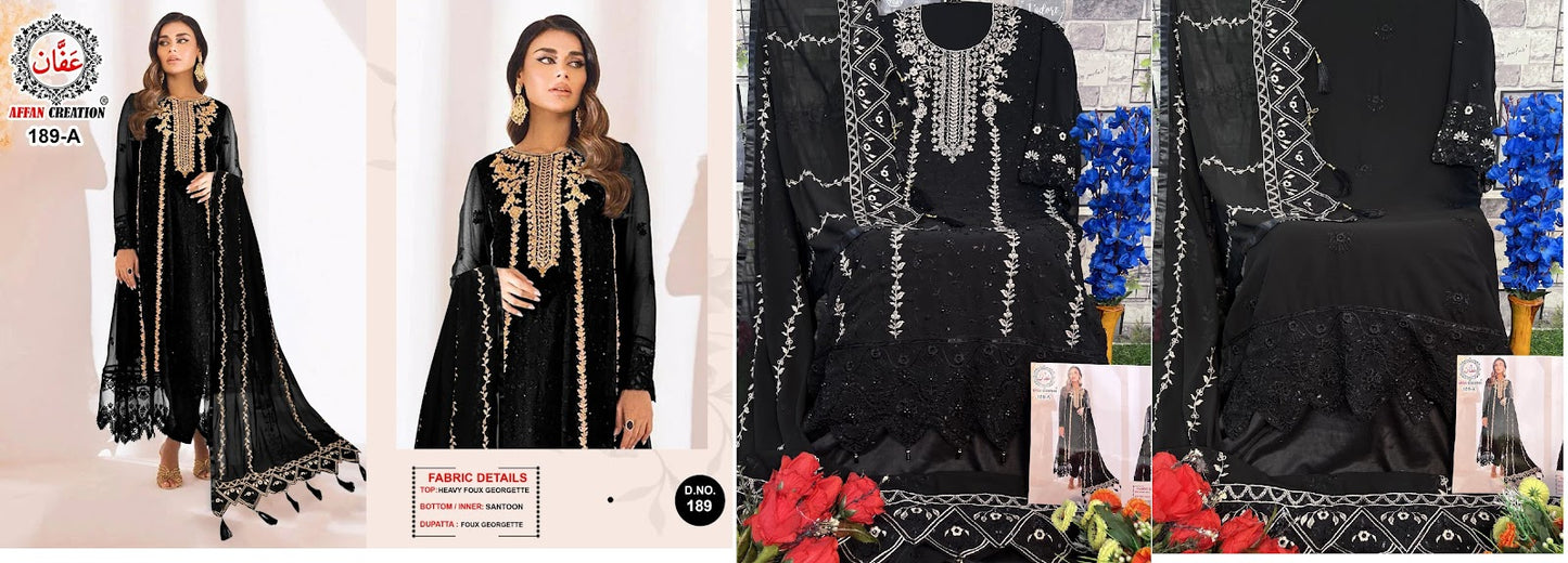 189 Affan Creation Georgette Pakistani Patch Work Suits