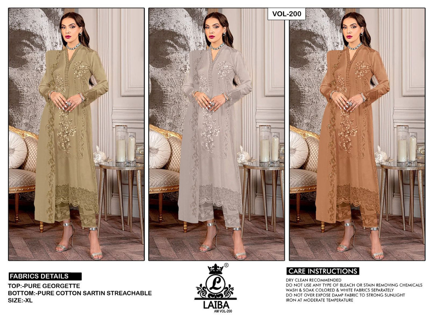 200 Laiba Georgette Pakistani Readymade Suits