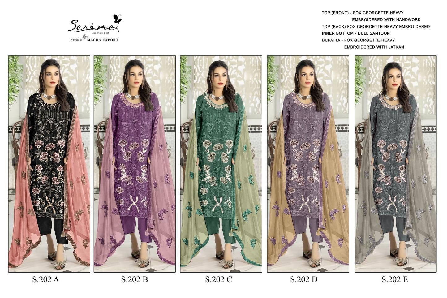 202-Abcde Serine Fox Georgette Pakistani Salwar Suits