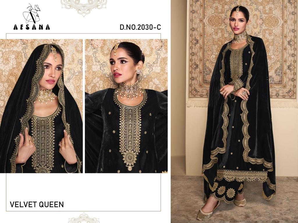 2030 Afsana Readymade Velvet Suits
